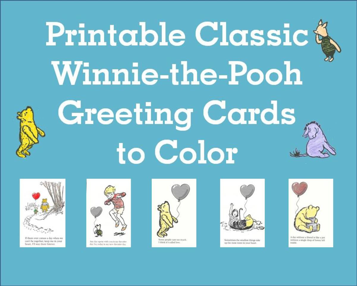 Printable Classic Winnie-The-Pooh Friendship Greeting Cards To for Classic Winnie The Pooh Free Printables
