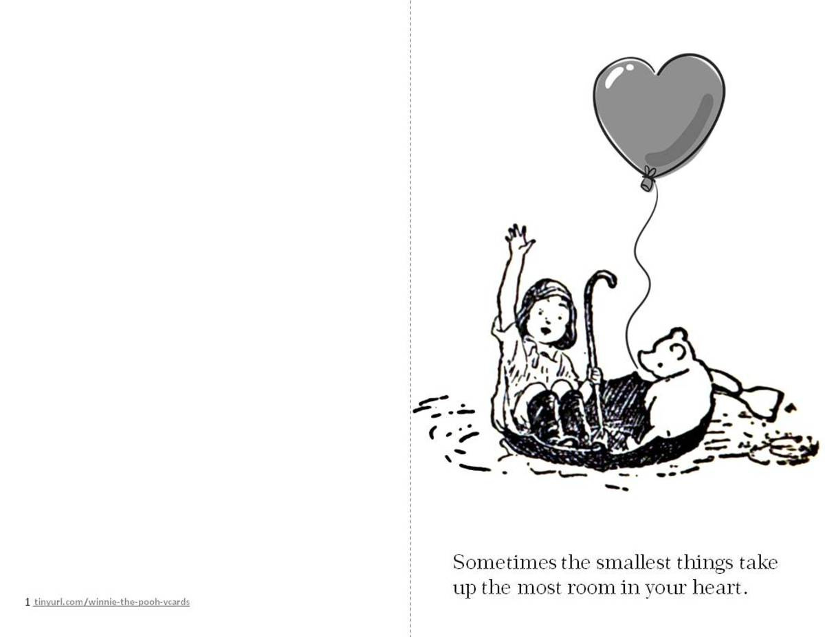 Printable Classic Winnie-The-Pooh Friendship Greeting Cards To for Winnie The Pooh Birthday Cards Printable Free