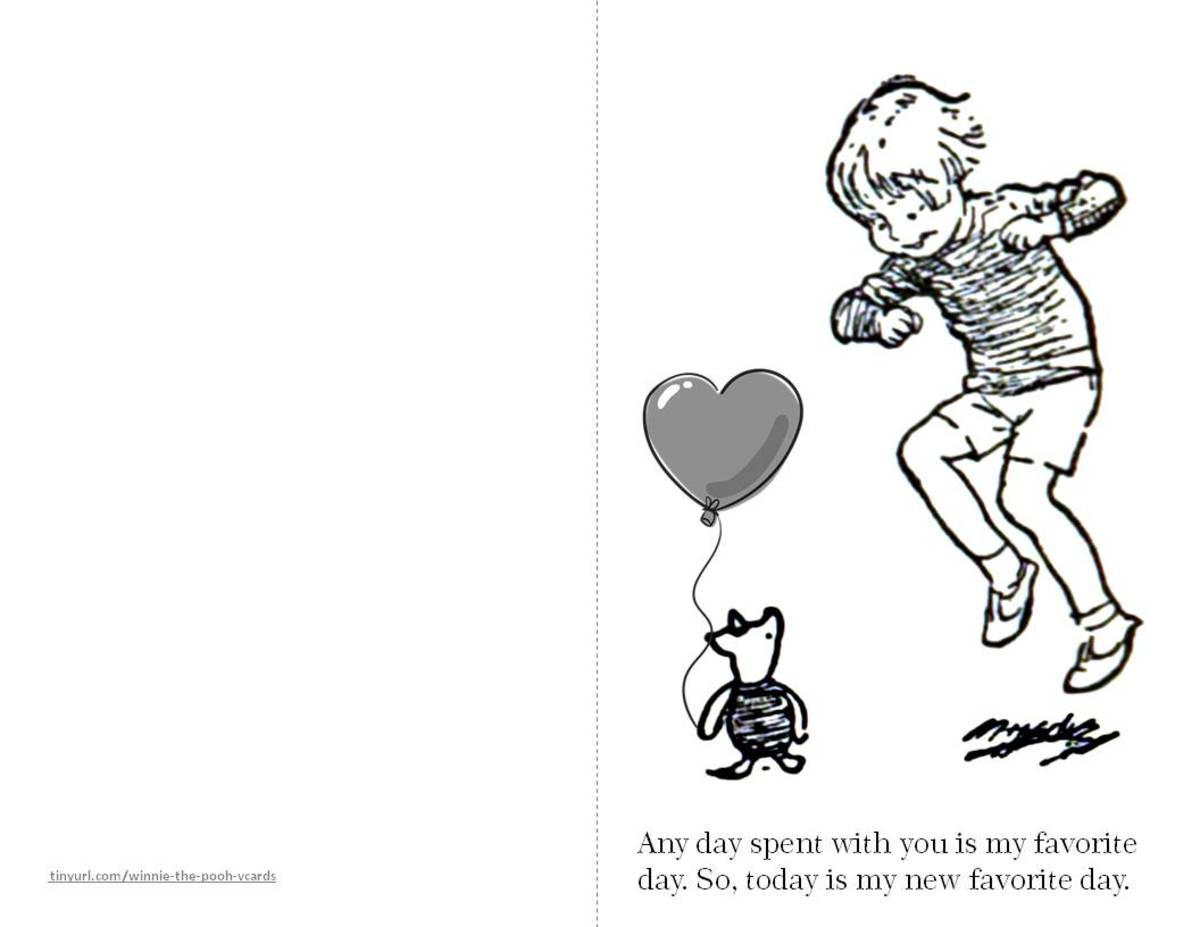 Printable Classic Winnie-The-Pooh Friendship Greeting Cards To inside Winnie The Pooh Birthday Cards Printable Free