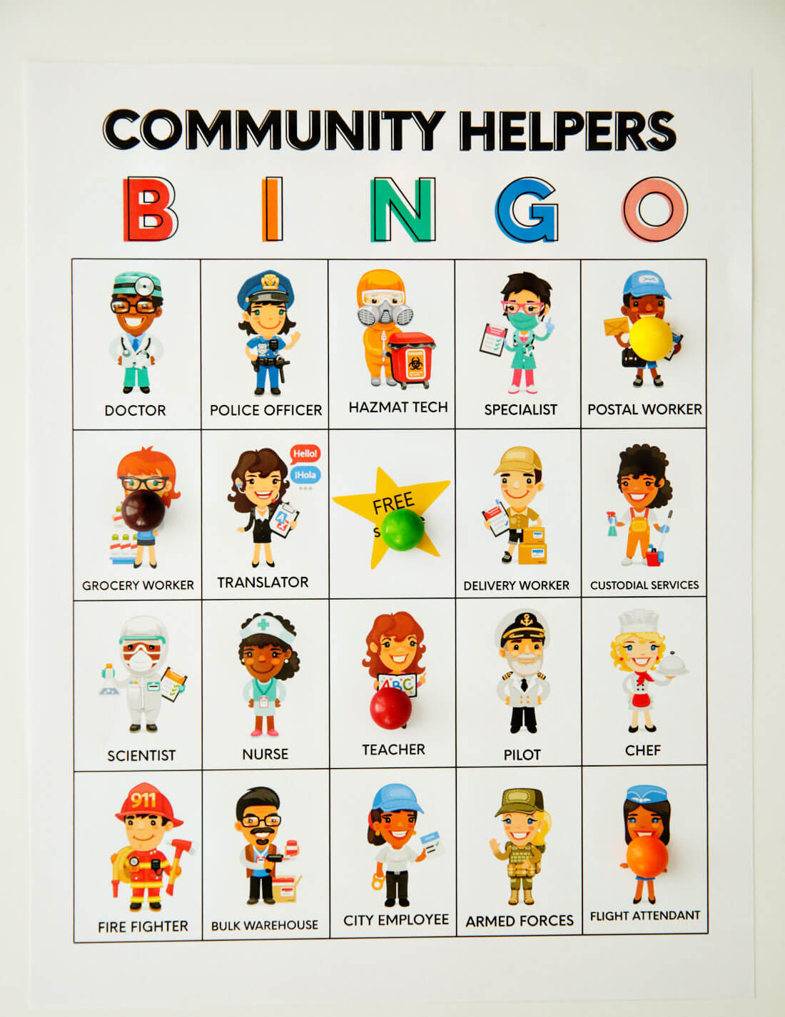Printable Community Helpers Bingo From 30Daysblog within Free Community Helpers Printables
