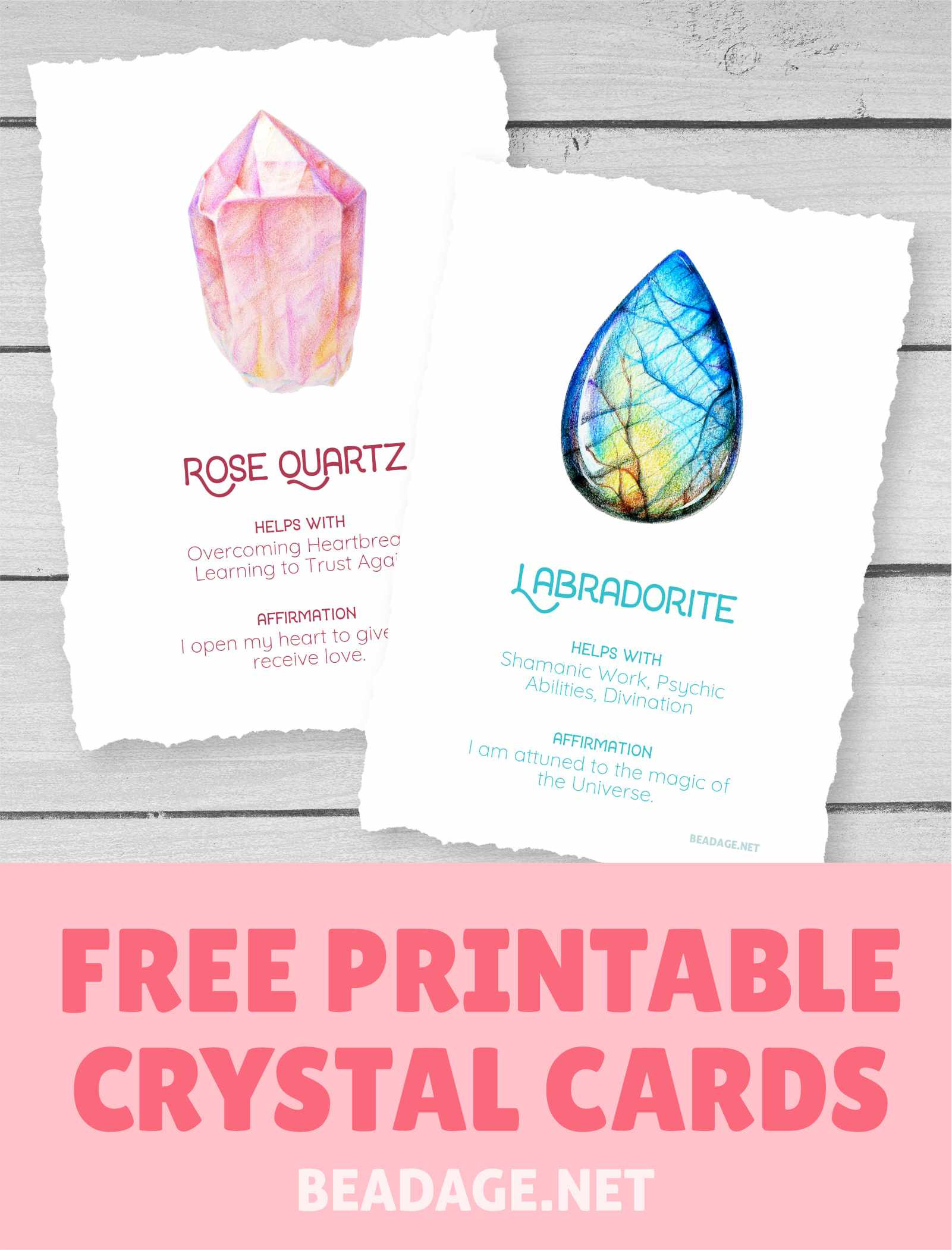 Printable Crystal Meaning Cards | Beadage inside Free Printable Crystal Meanings