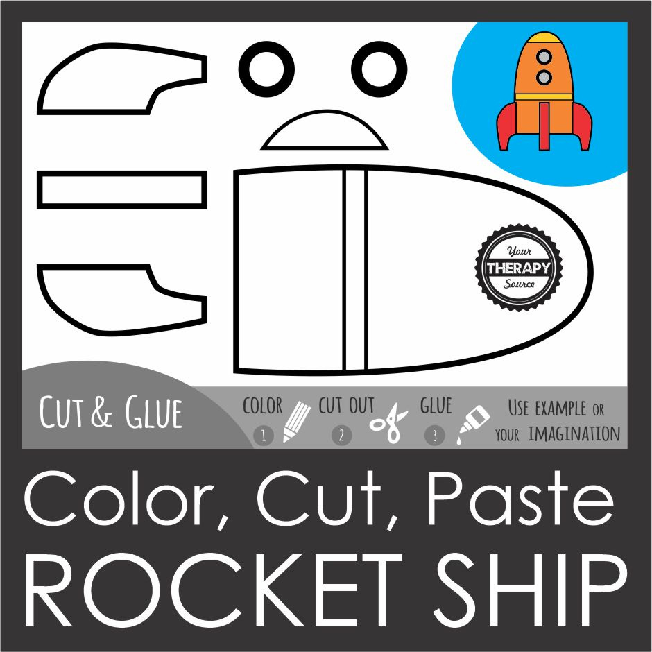Printable Cut Out Rocket Template - Free Printable - Your Therapy for Free Printable Rocket Ship Templates