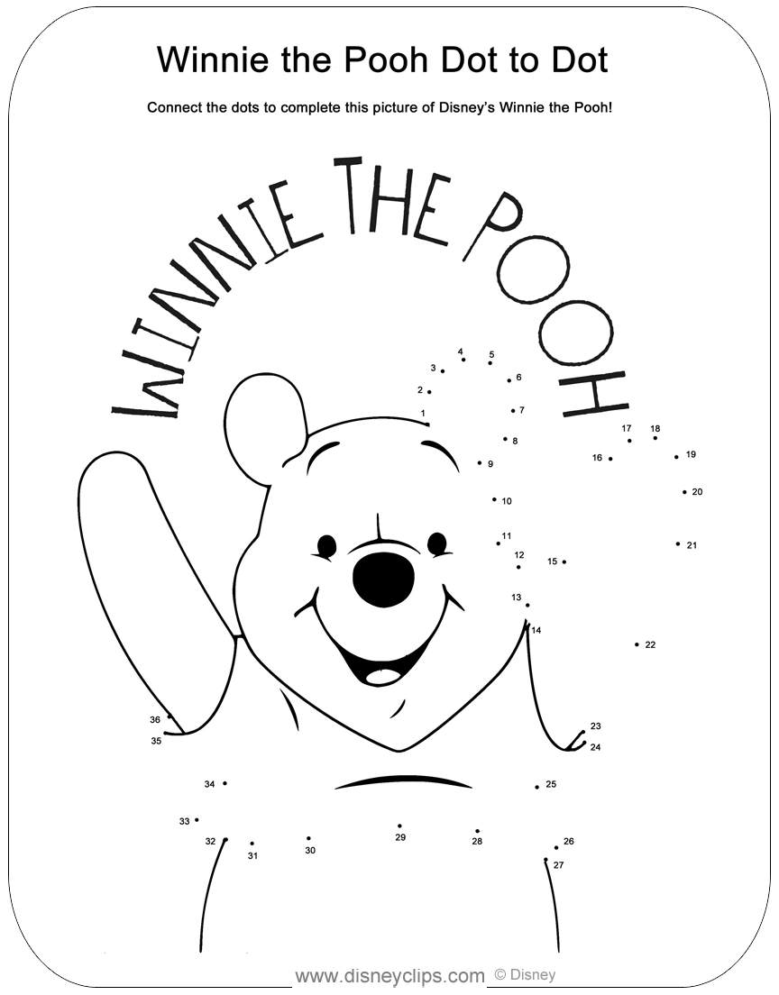 Printable Disney Dot-To-Dot Coloring Pages | Disneyclips within Free Disney Dot to Dot Printables