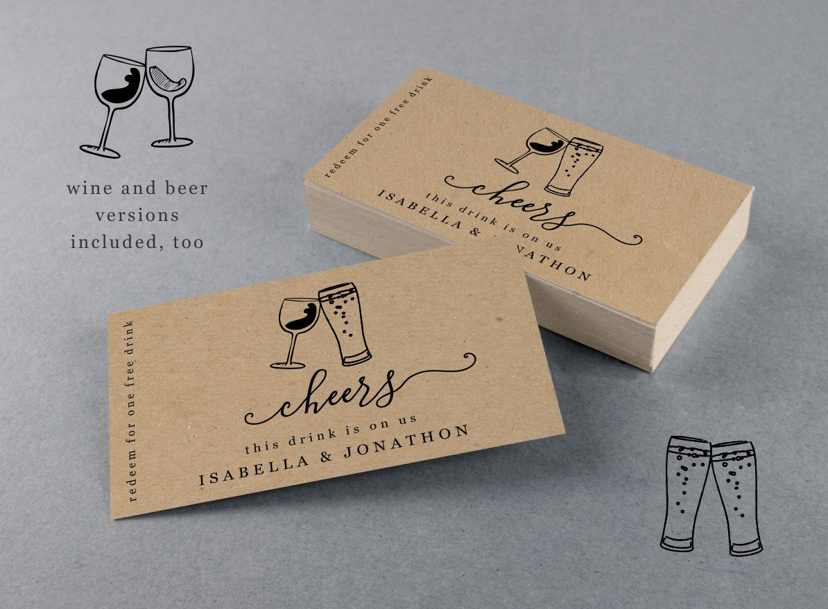 Printable Drink Ticket Template, Customizable Free Alcohol Beer in Free Printable Drink Voucher