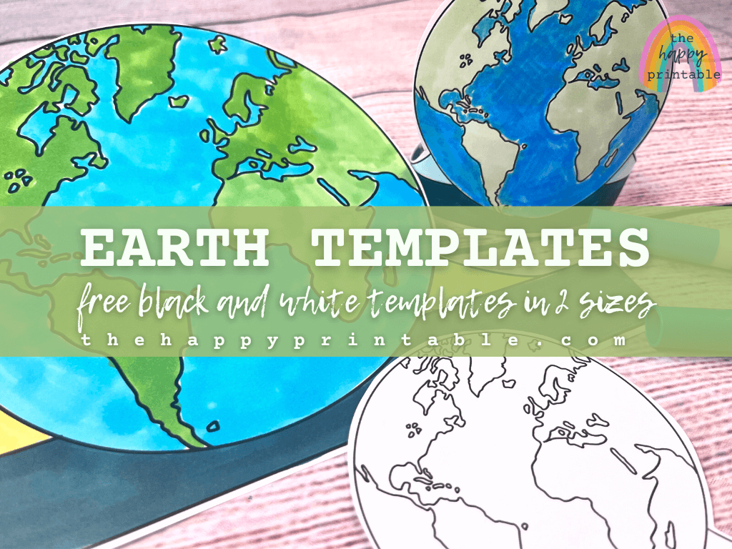 Printable Earth Template | The Happy Printable within Free Printable Globe Template