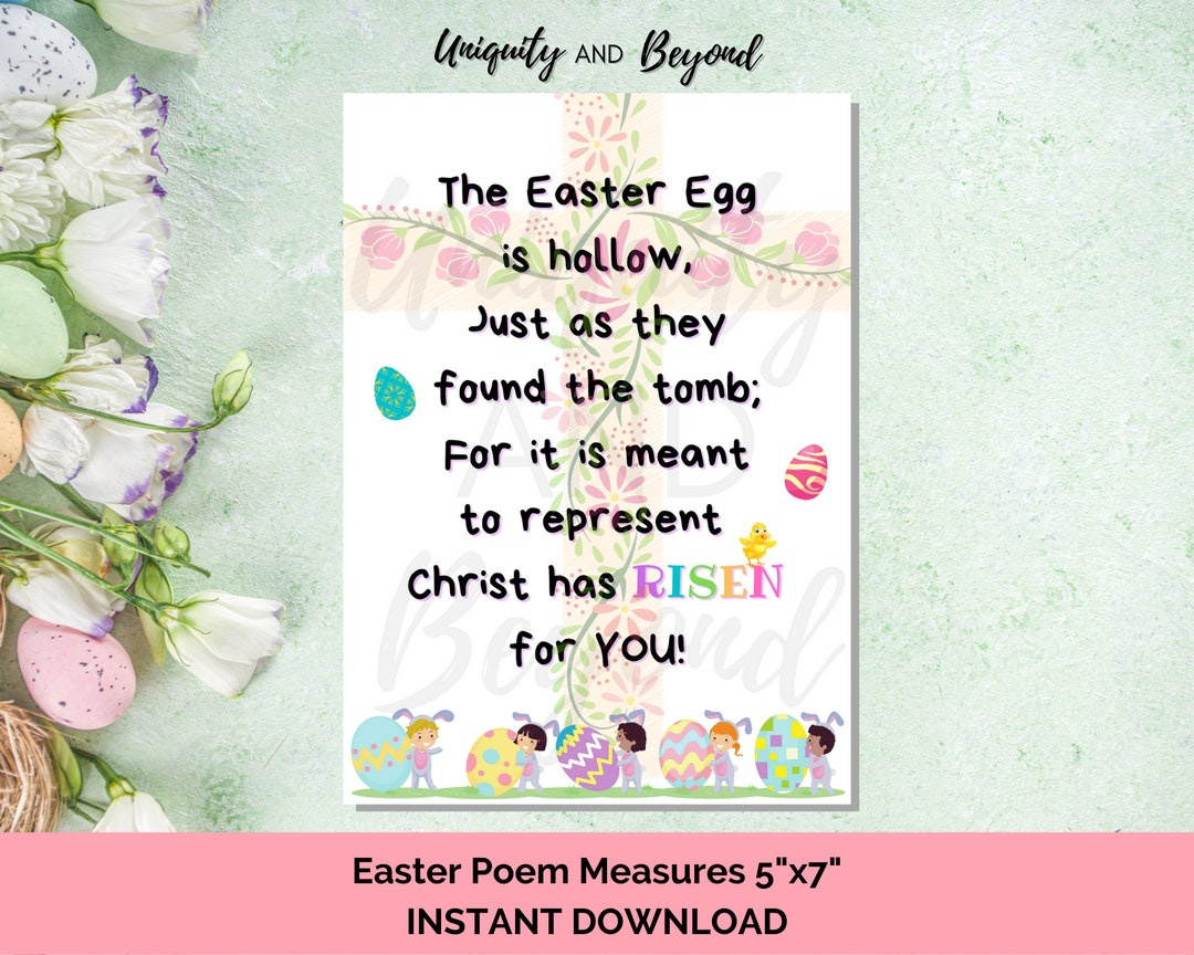 Printable Easter Poem, Easter Poem, Easter Poem For Kids, Easter intended for Free Printable Religious Easter Poems