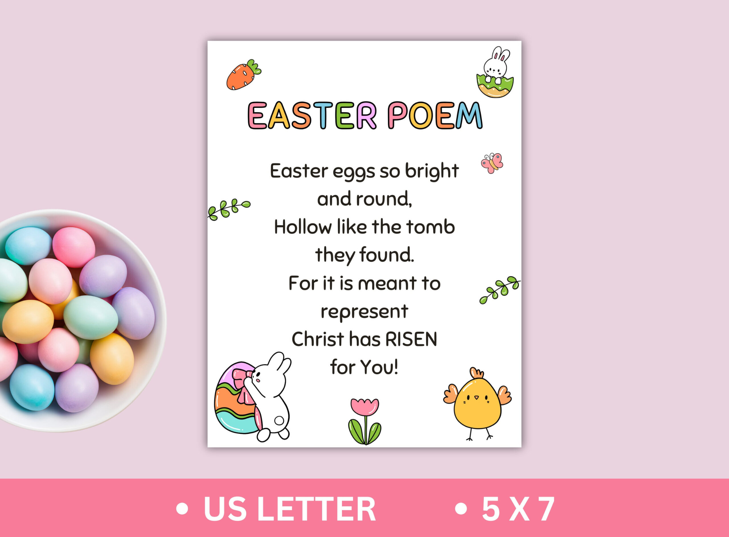 Printable Easter Poem For Kids, Religious Easter Story, Easter throughout Free Printable Religious Easter Poems