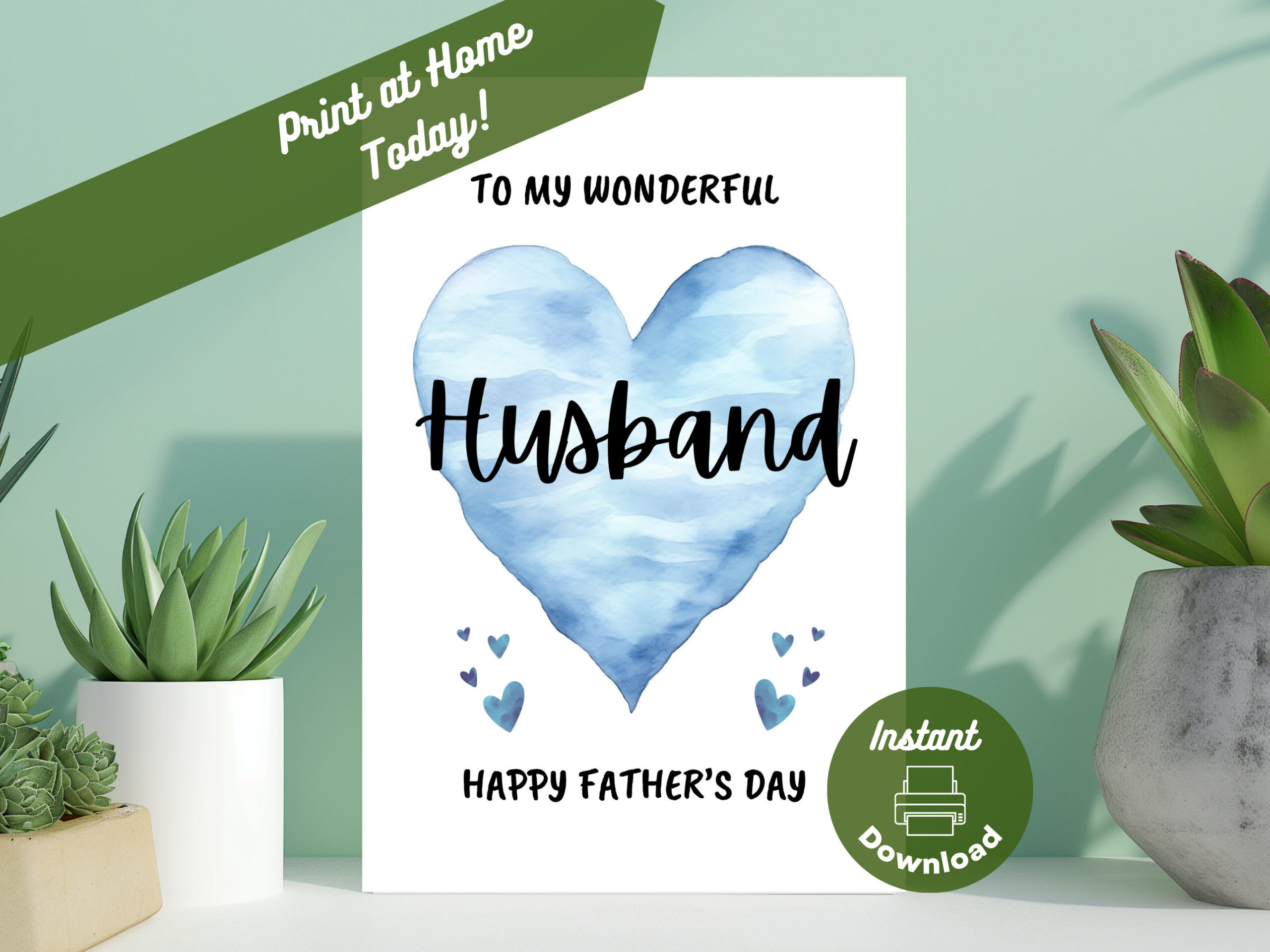 Printable Father&amp;#039;S Day Card For Husband, Instant Download, Print in Fathers Day Card For Husband Free Printable