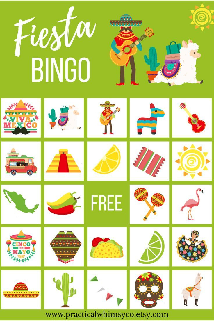 Printable Fiesta Bingo Cards, Llama Digital Download Birthday with regard to Free Printable Mexican Bingo Cards