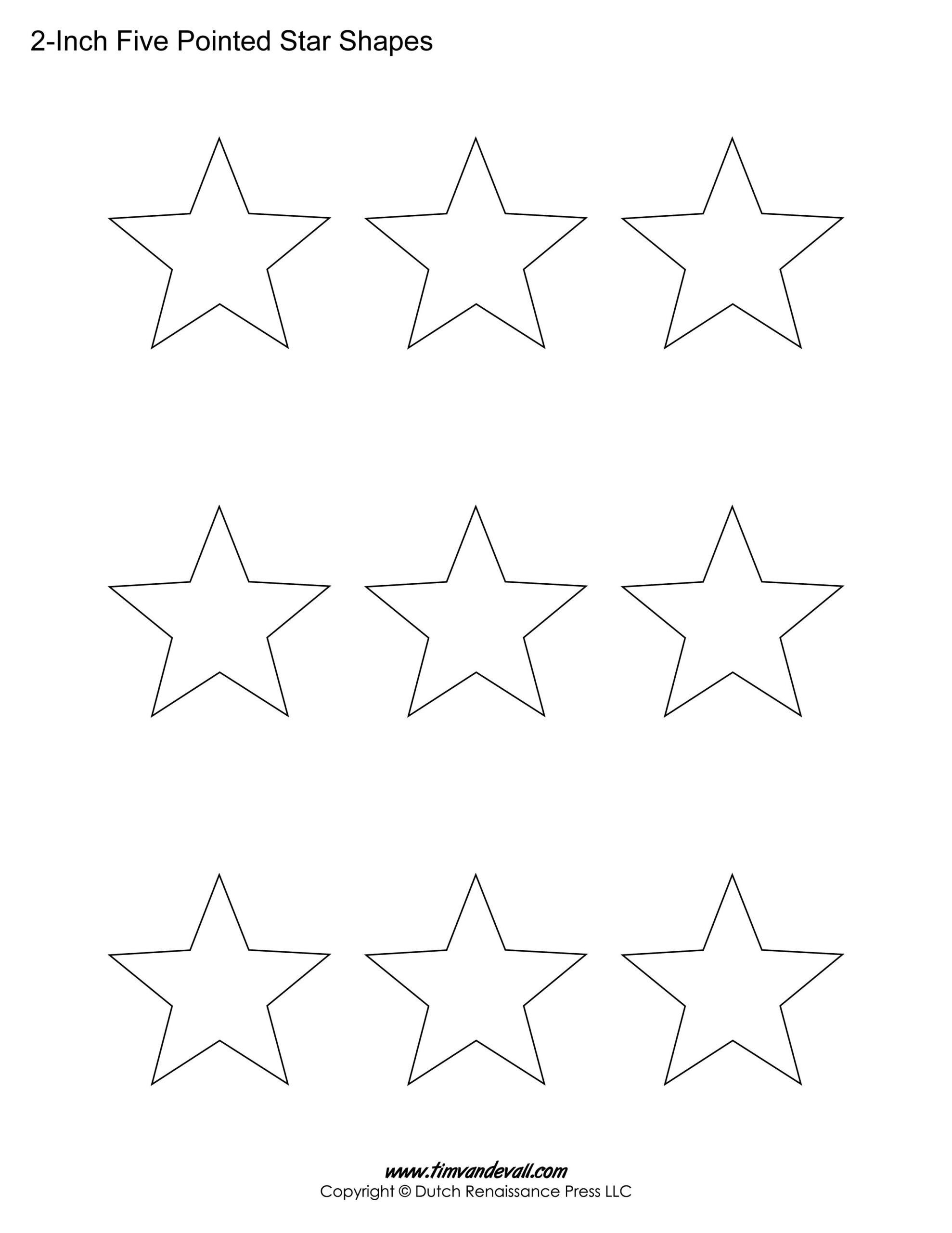 Printable Five Pointed Star Templates| Blank Shape Pdfs with Free Printable 5 Point Stae Patterns