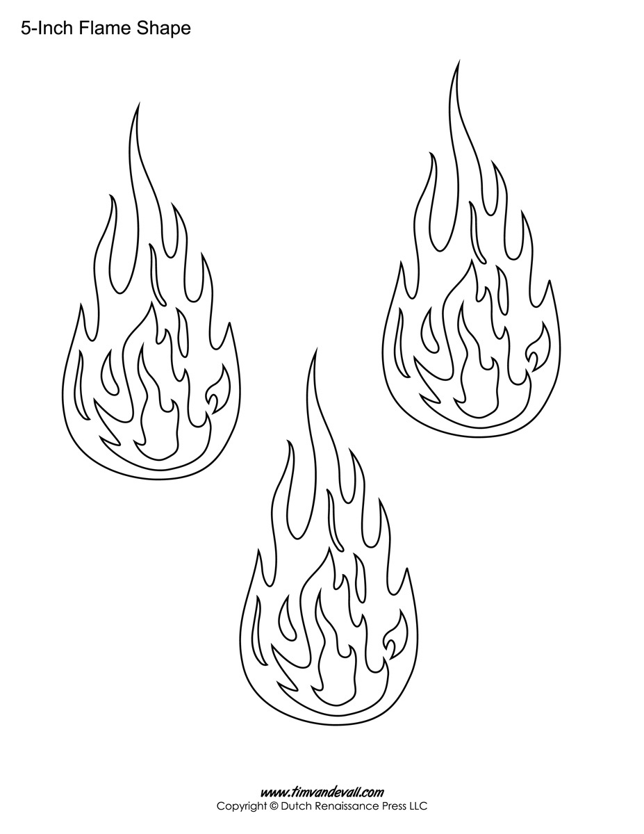 Printable Flame Stickers, Flame Templates, Flame Shapes pertaining to Free Printable Flame Stencil