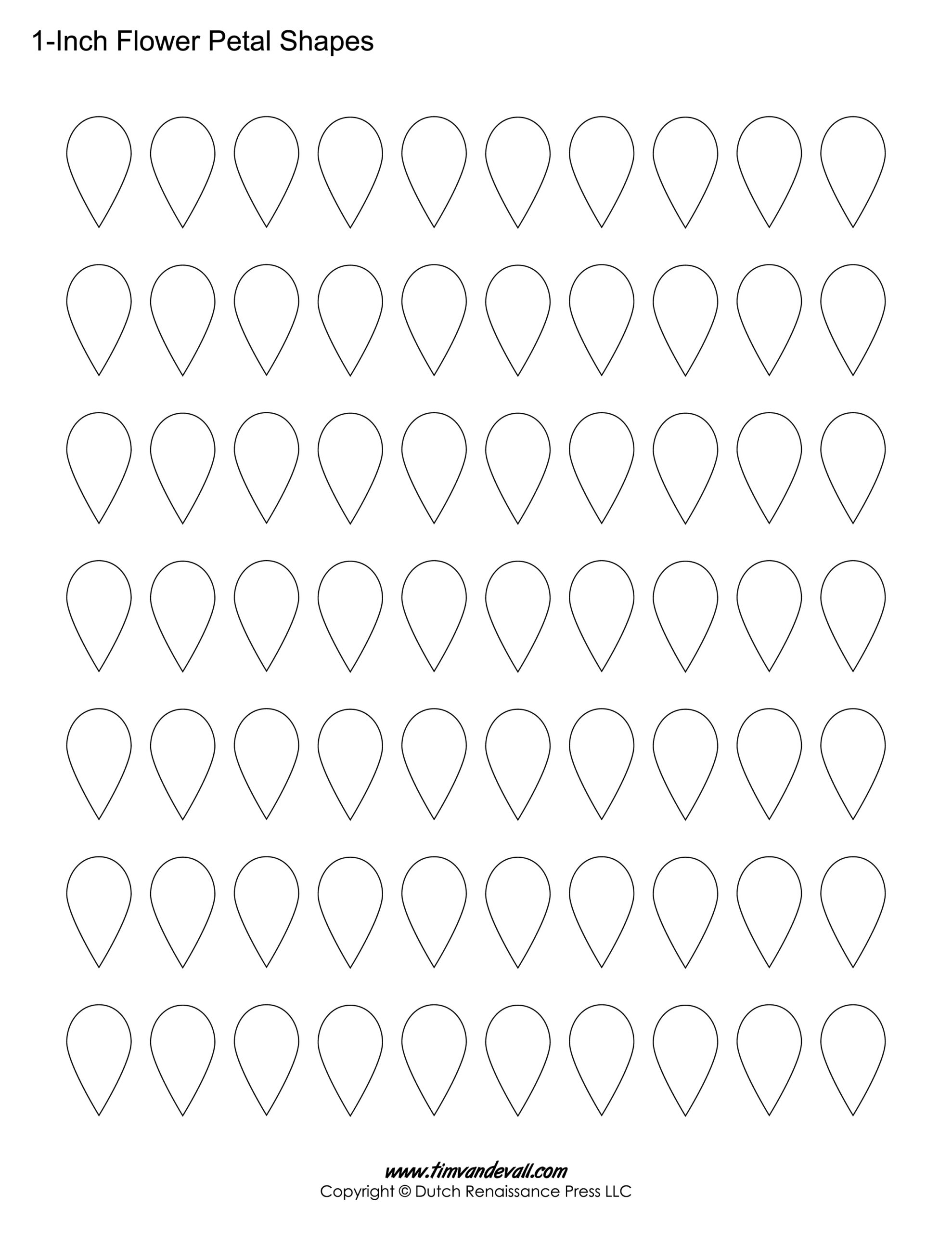 Printable Flower Petal Templates For Making Paper Flowers with Free Printable Flower Petals