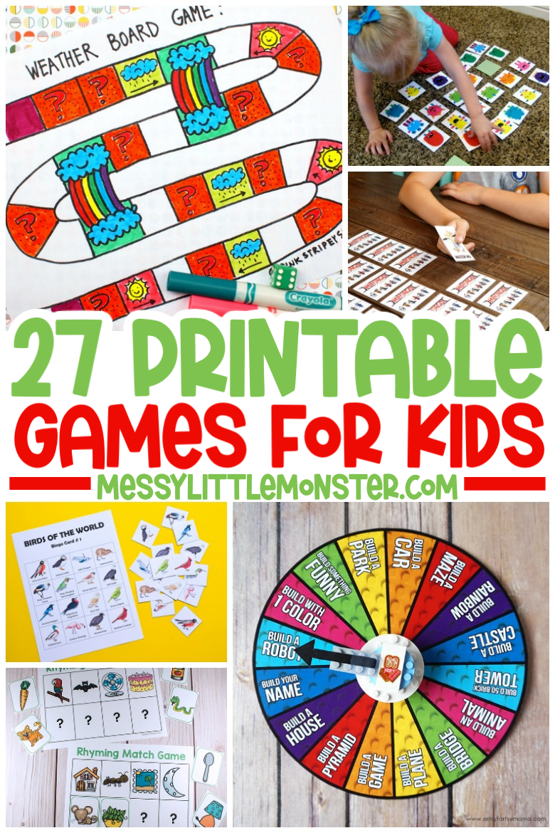 Printable Games For Kids - Messy Little Monster within Free Printable Game Pieces