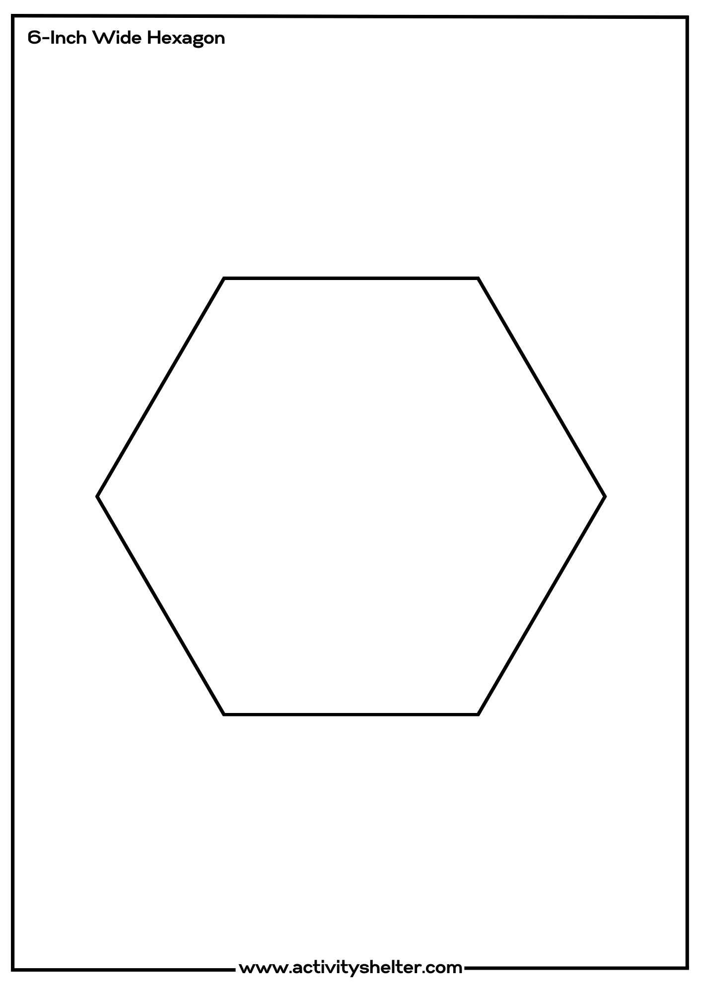 Printable Hexagon Template | Activity Shelter with regard to Free Printable 6 Inch Hexagon Template