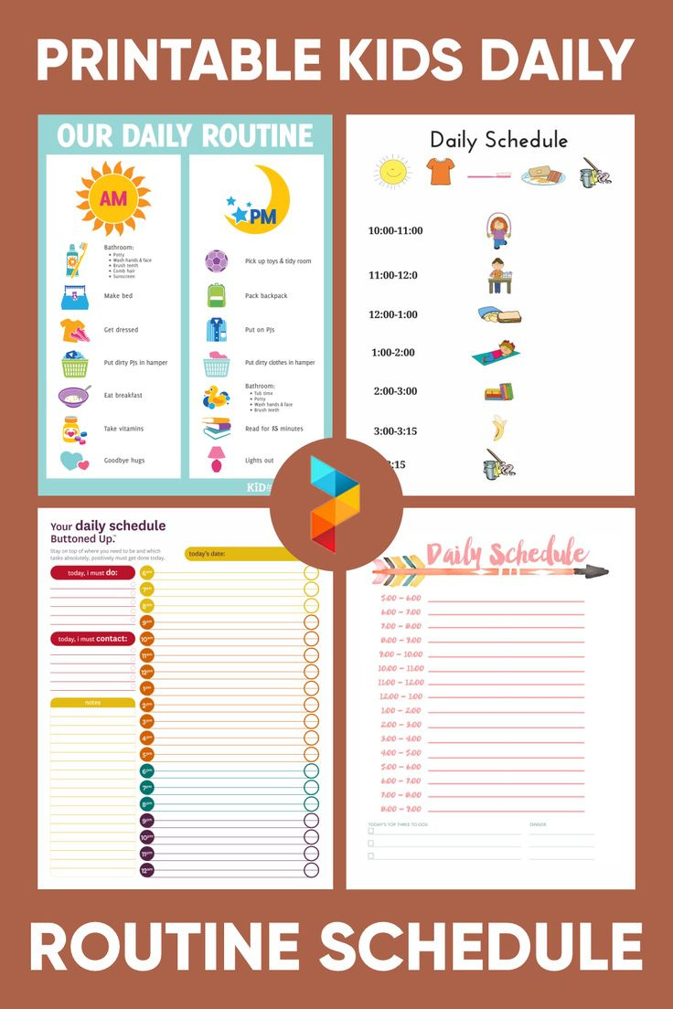 Printable Kids Daily Routine Schedule inside Free Printable Daily Schedule For Preschool