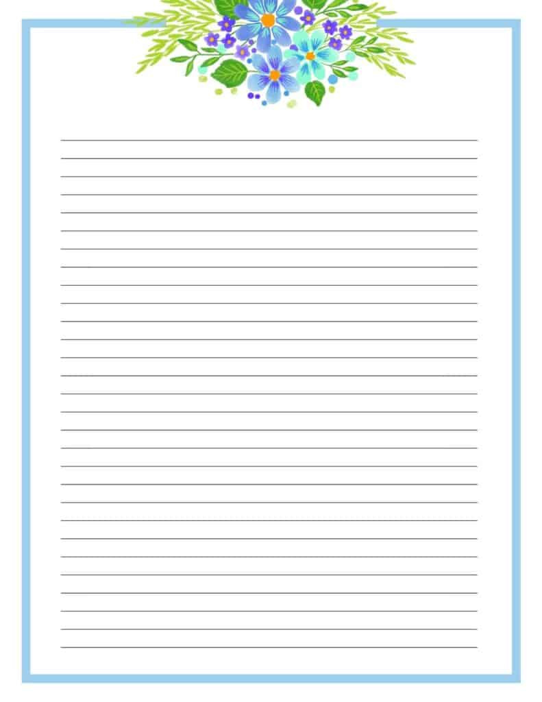 Printable Letter Paper - Lots Of Free Printable Floral Stationery in Free Letter Writing Paper Printable