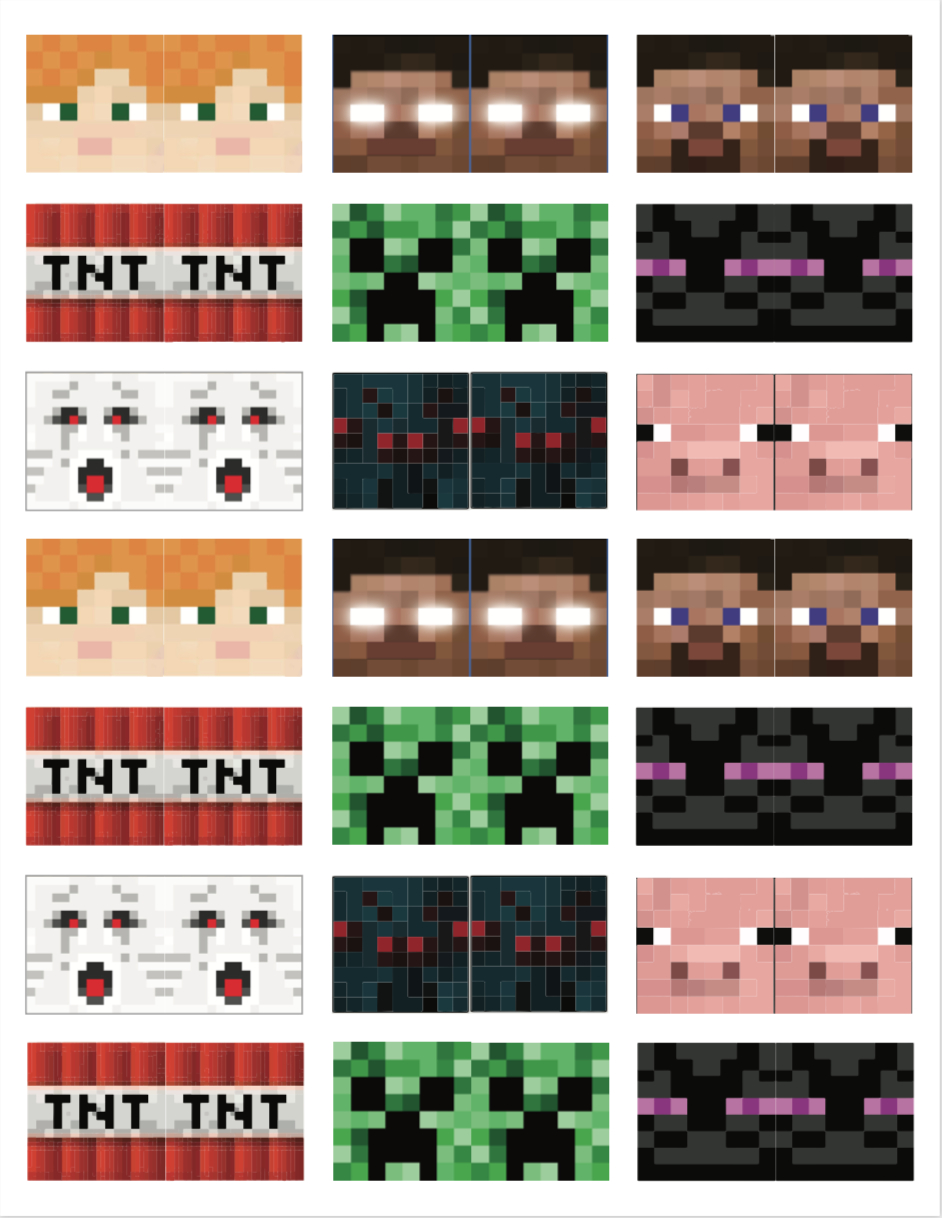 Printable Minecraft Cupcake Toppers Minecraftpressedpixels intended for Free Printable Minecraft Cupcake Toppers