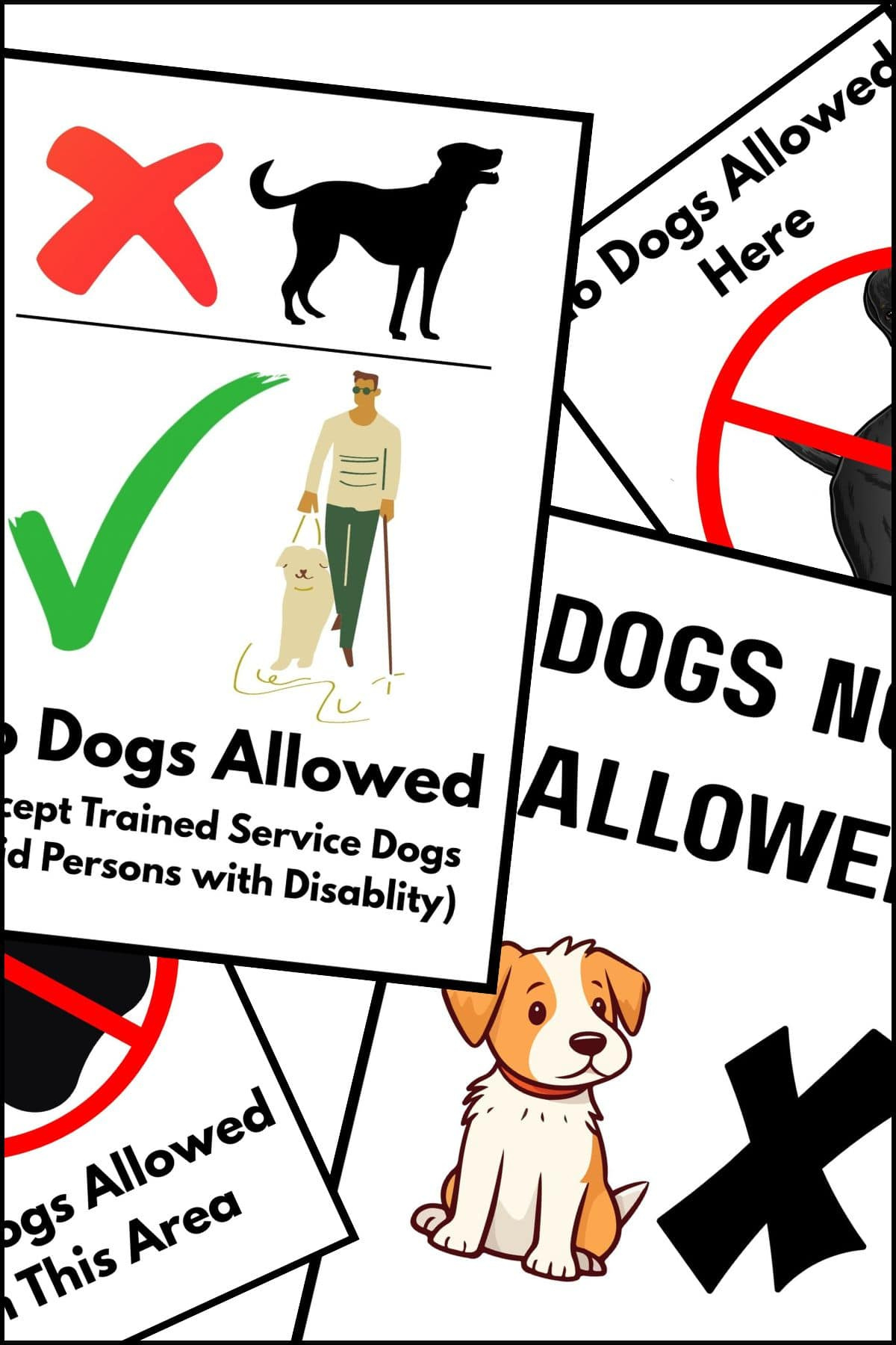 Printable No Dogs Allowed Sign (Free Designs) | The Pink Craft Box inside Free Printable Service Animal Signs