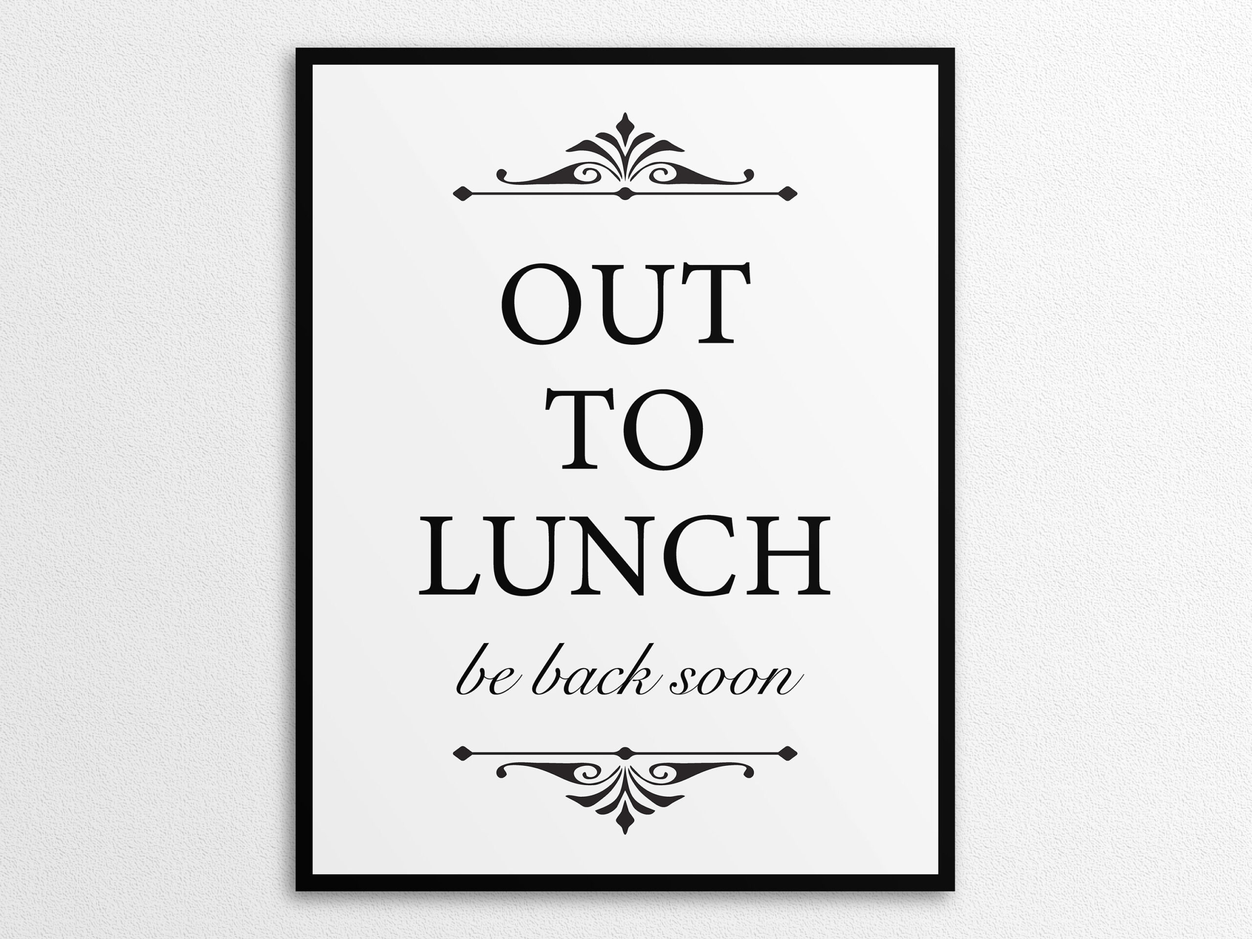 Printable Out To Lunch Sign In Us Letter And A4 Sizes, Instant with regard to Free Printable Out To Lunch Sign