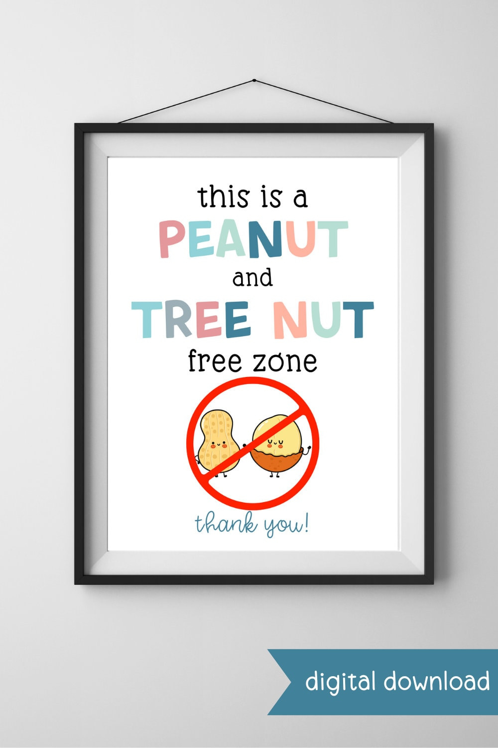Printable Peanut And Tree Nut Free Zone Sign - Food Allergy Sign regarding Nut Free Zone Printable