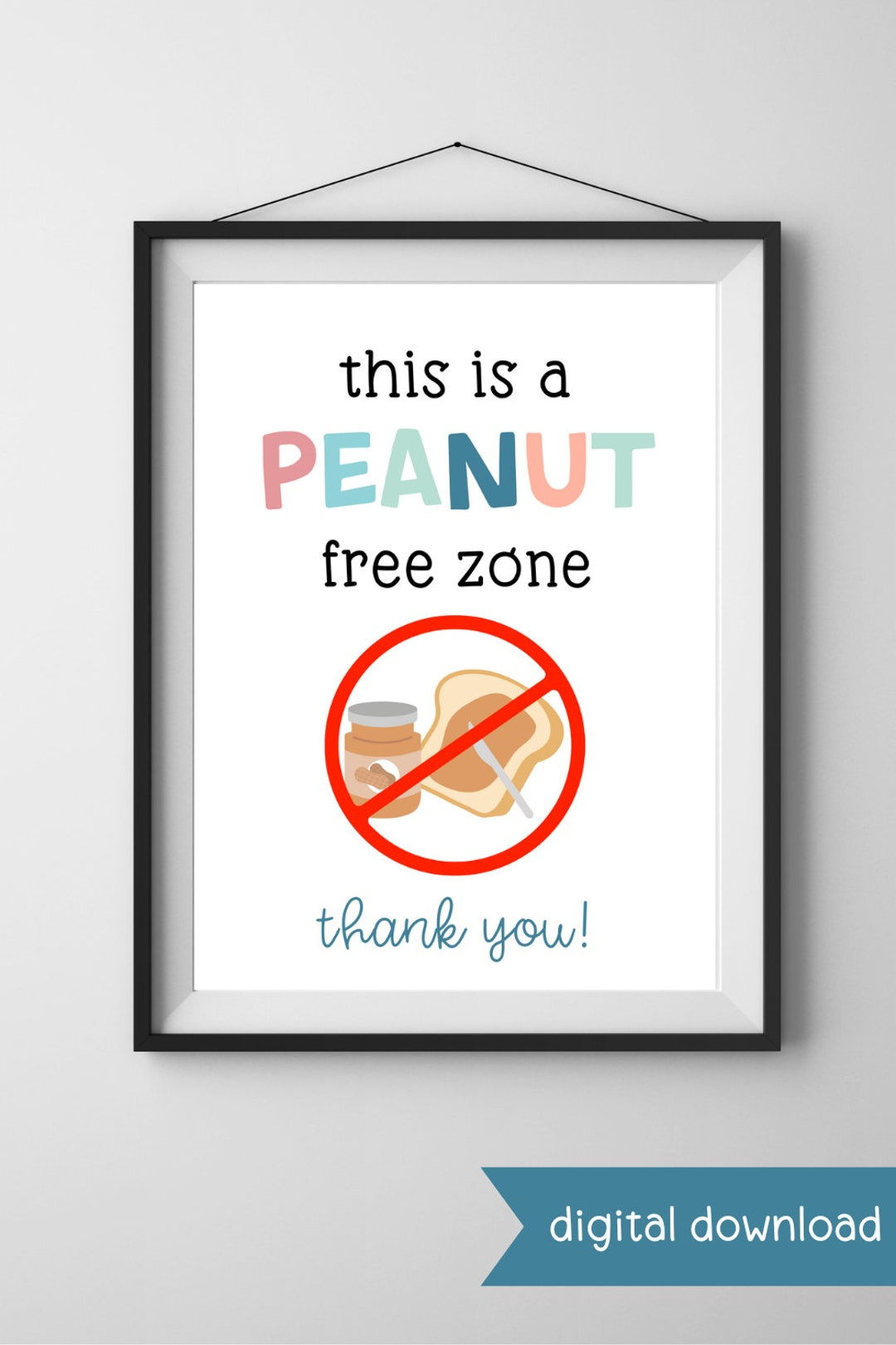 Printable Peanut Free Zone Sign - Food Allergy Sign - Peanut intended for Printable Peanut Free Classroom Signs