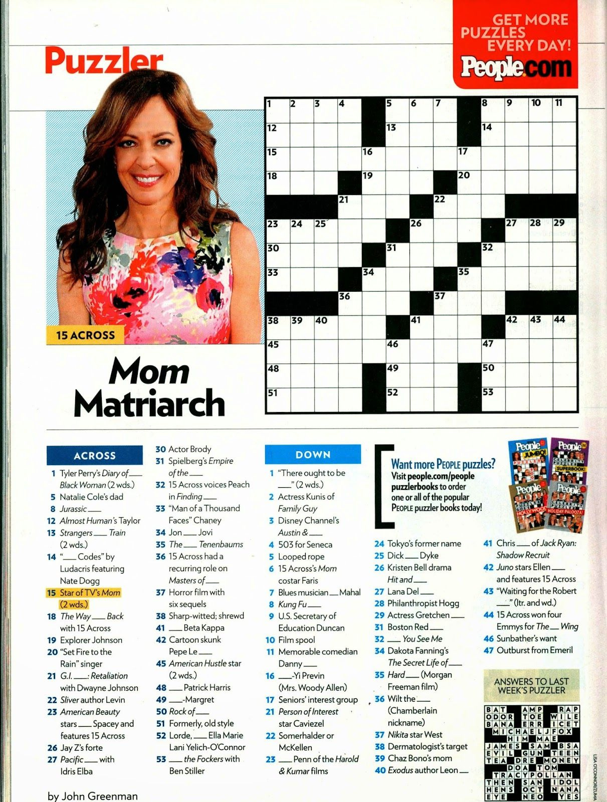 Printable People Magazine Crossword Puzzles - Printable Crossword for Free Printable People Magazine Crossword Puzzles