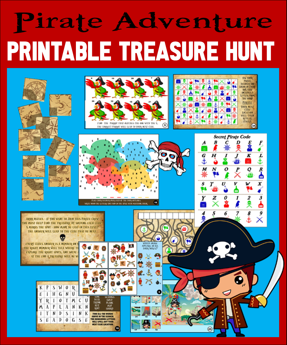 Printable Pirate Party Treasure Hunt! within Free Printable Pirate Treasure Hunt Clues