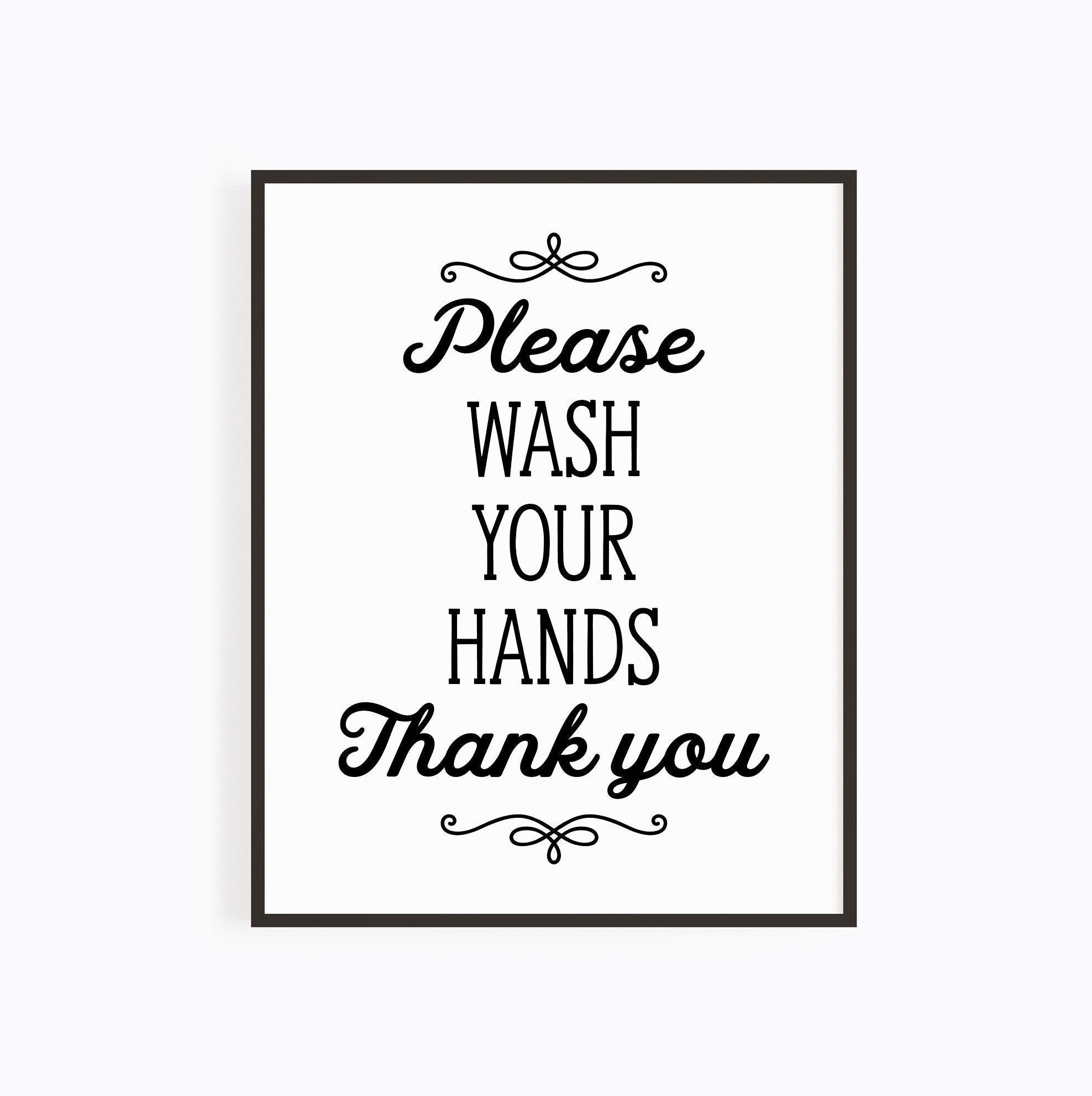 Printable Please Wash Your Hands Sign | Office Sign | Personal regarding Free Printable Please Wash Your Hands Sign