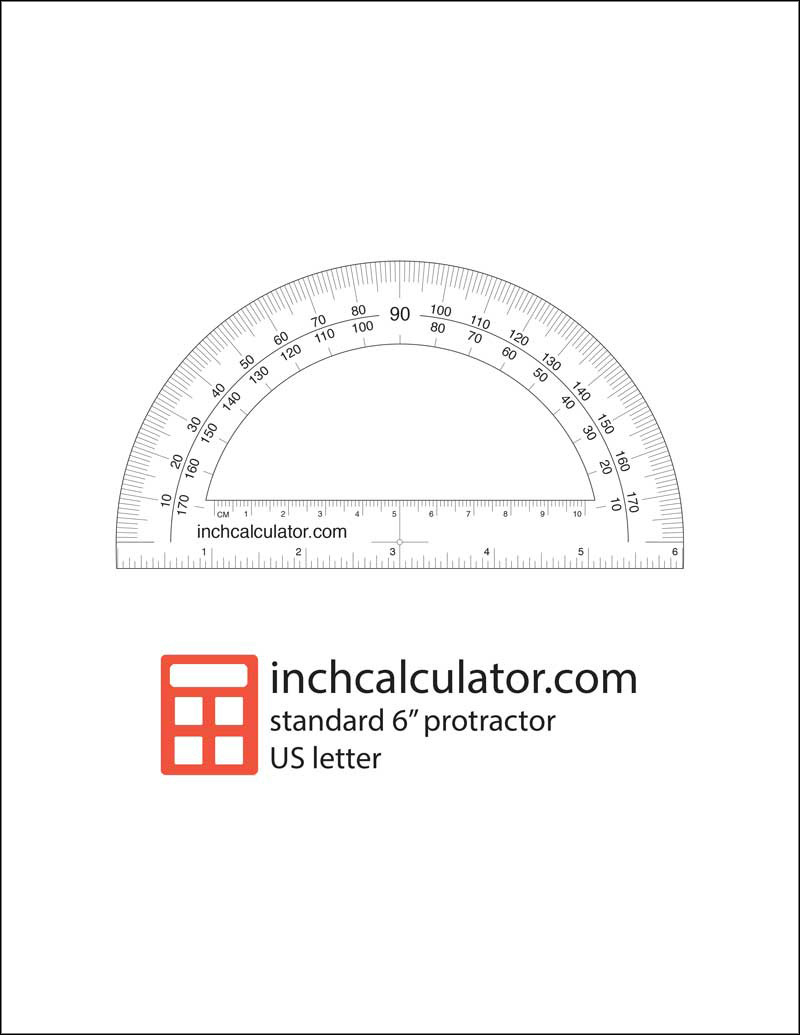 Printable Protractor - Inch Calculator with regard to Free Printable Protractor