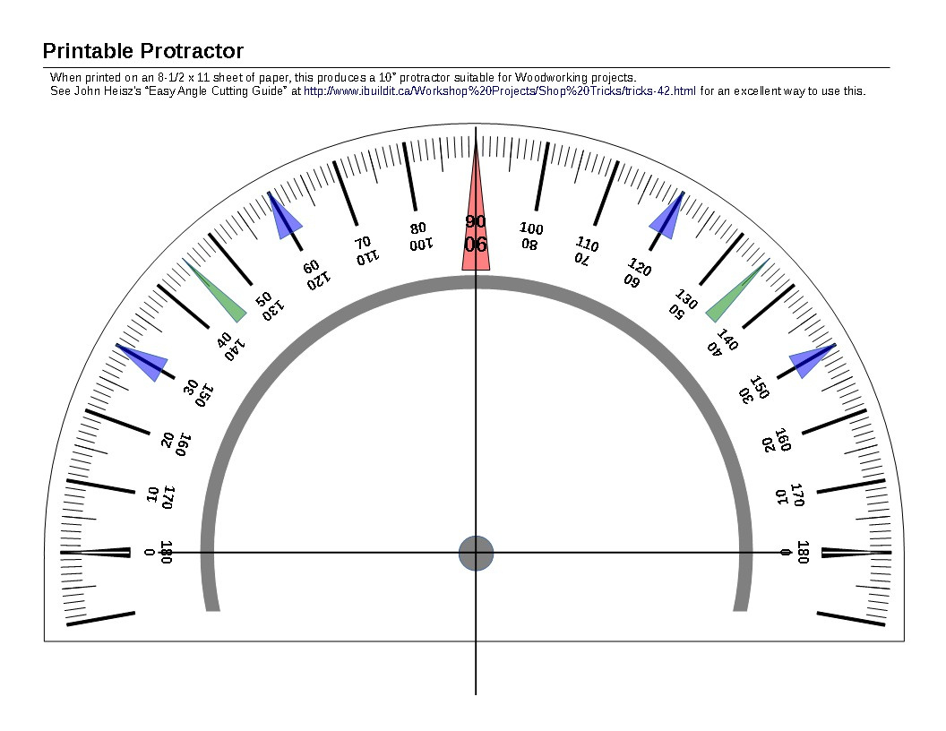 Printable Protractor ยป Linear Concepts intended for Free Printable Protractor