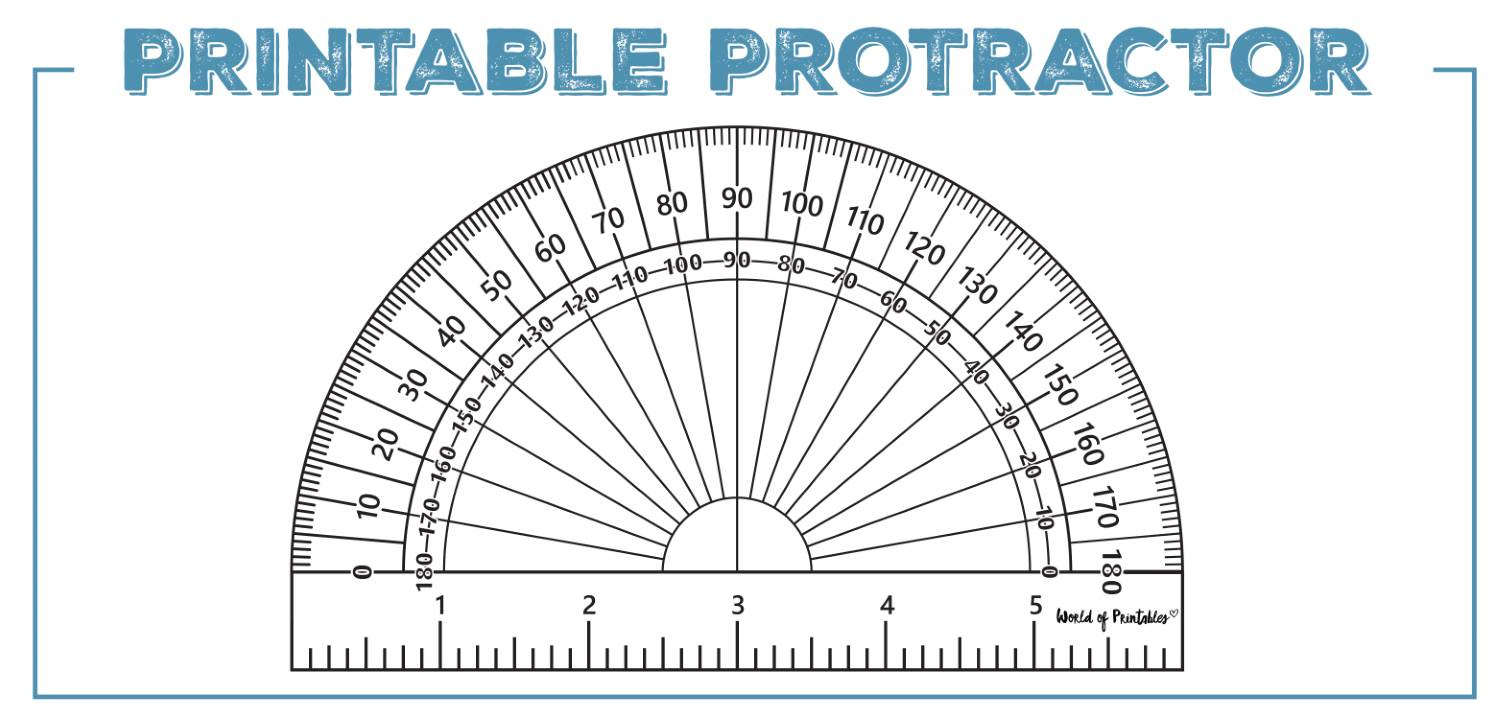 Printable Protractor - World Of Printables pertaining to Free Printable Protractor