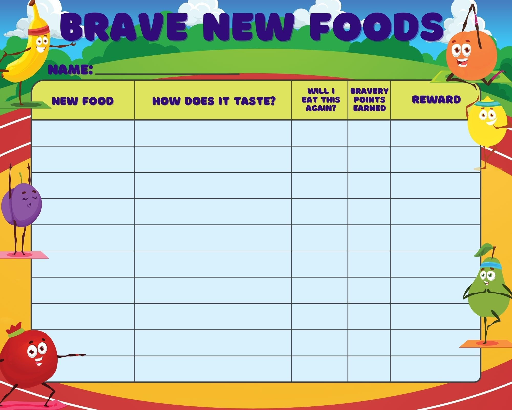 Printable Rewards Food Chart Kids Reward Chart And New Food in Free Printable Food Reward Chart