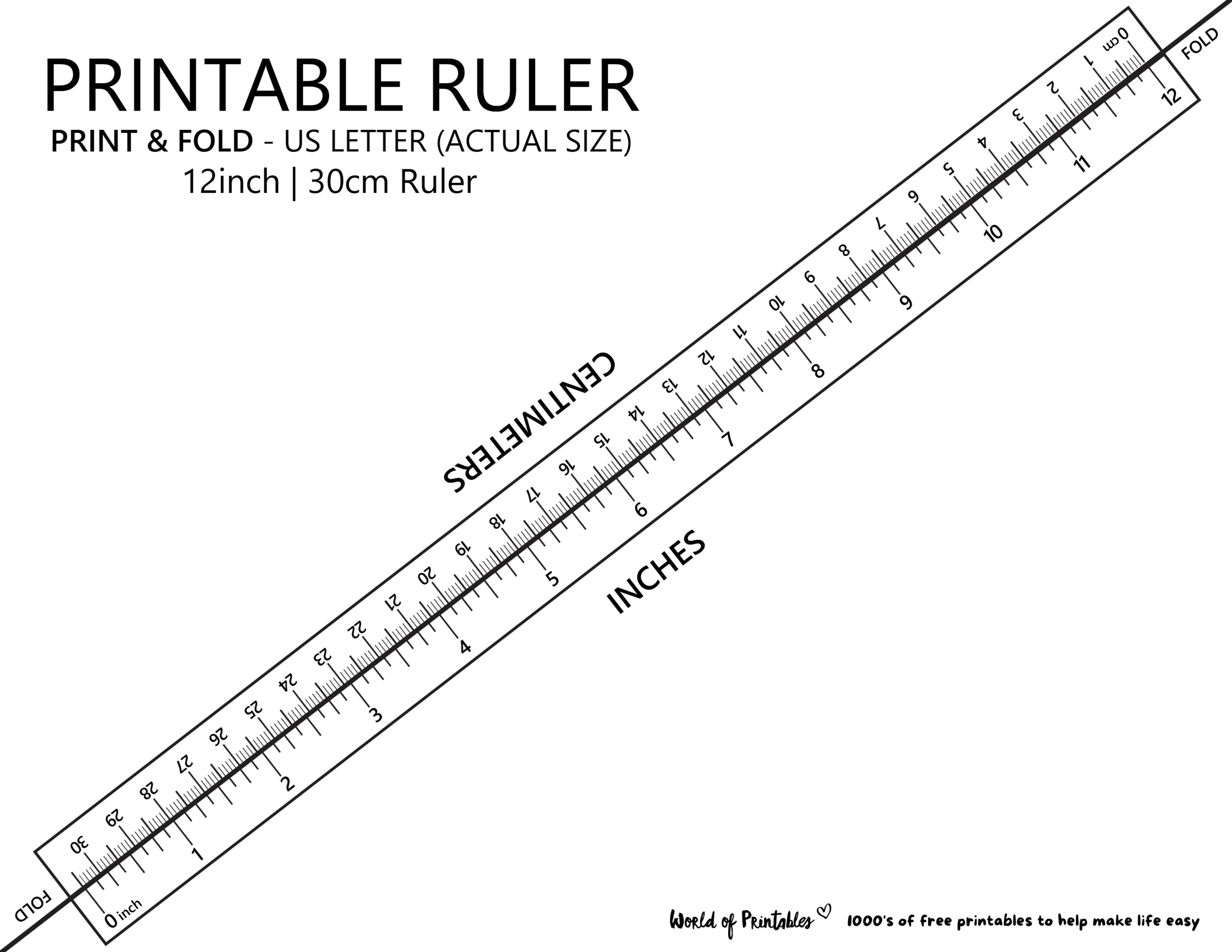 Printable Ruler - Free Accurate Ruler Inches, Cm, Mm - World Of within Free Printable 12 Inch Ruler