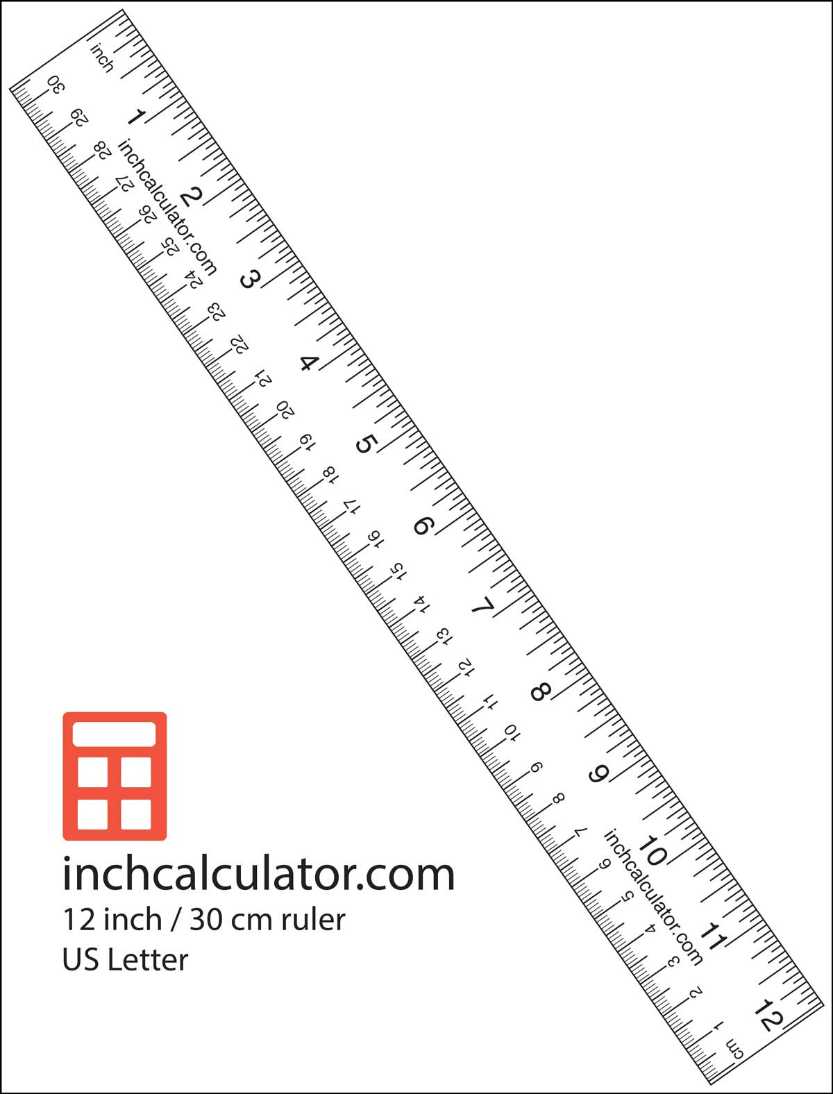 Printable Rulers - Free 12&amp;quot; Rulers - Inch Calculator throughout Free Printable Ruler