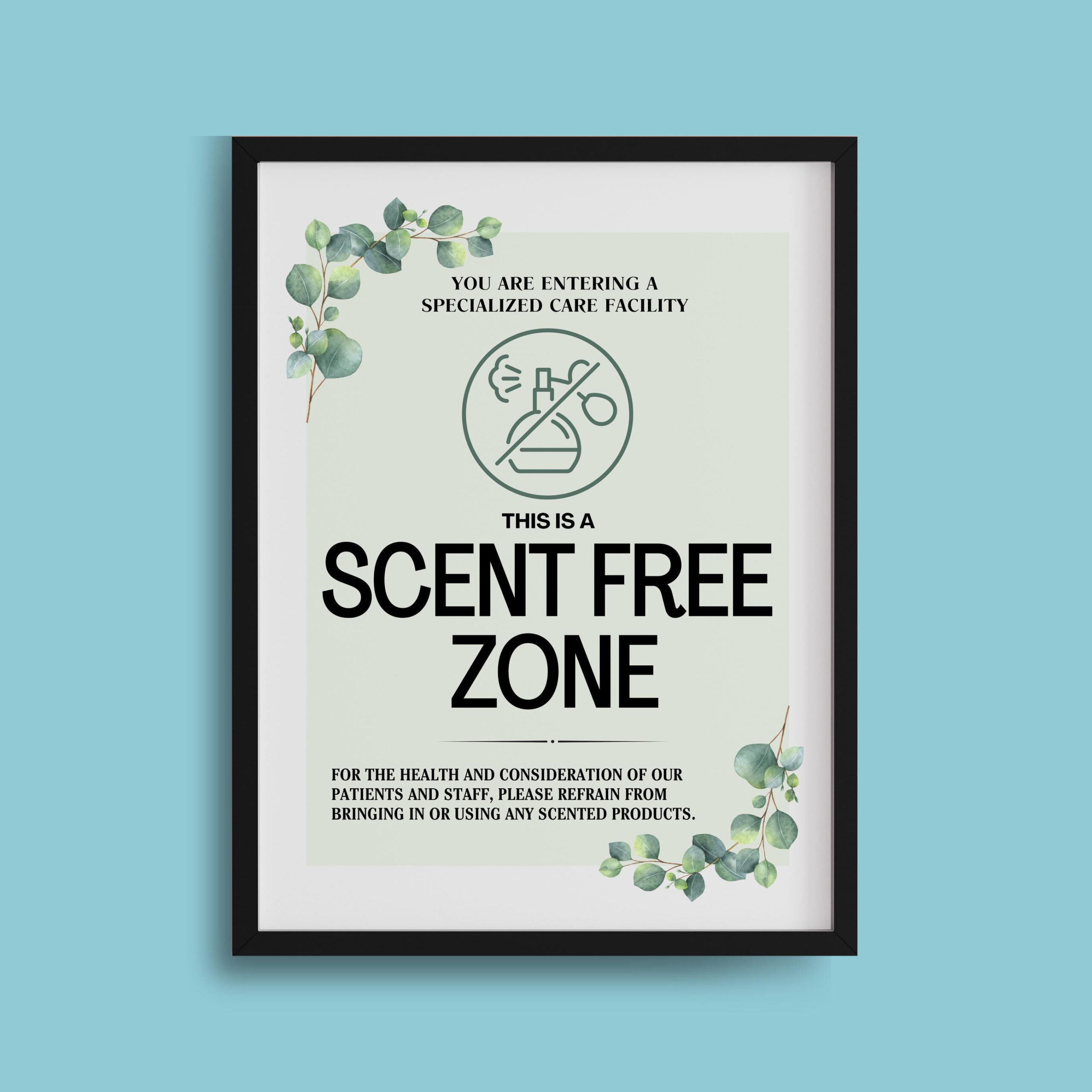 Printable Scent Free Zone Sign, Fragrance Free Health Care pertaining to Printable Scent Free Signs