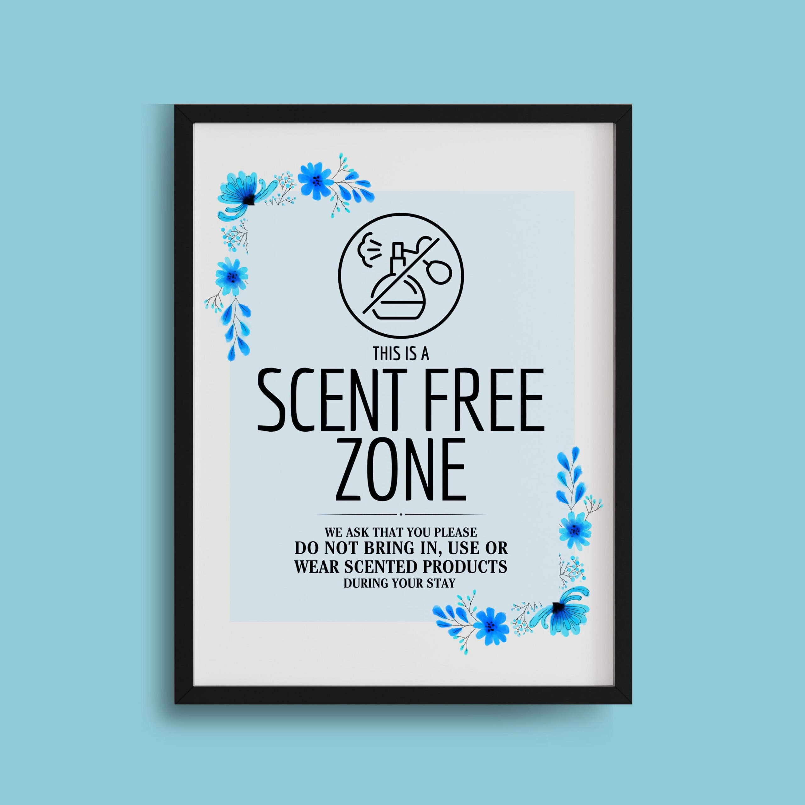 Printable Scent Free Zone Sign, Fragrance Free Health Care with Printable Scent Free Signs