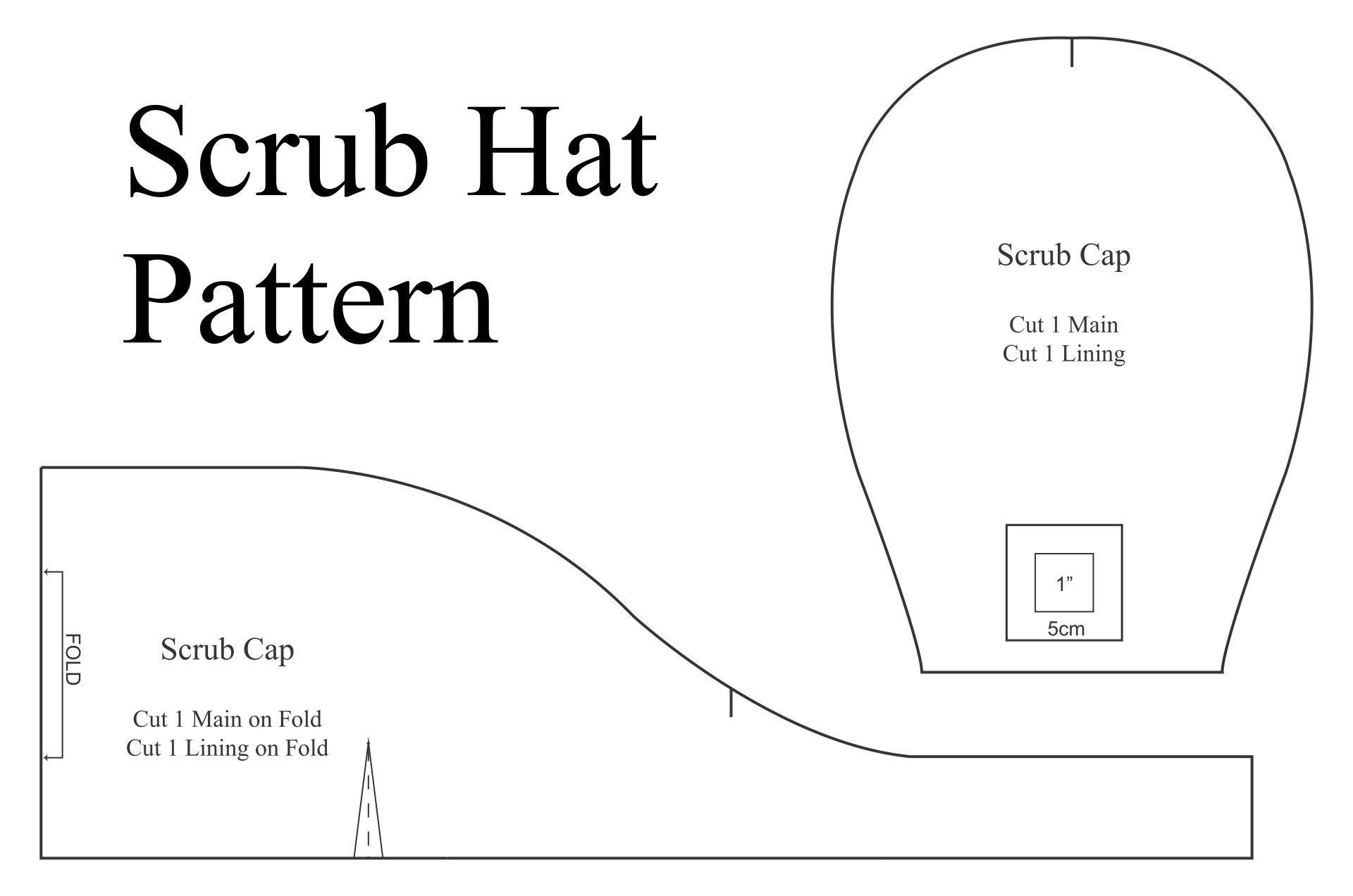 Printable Scrub Hat Pattern | Scrub Hat Patterns, Scrub Caps with Printable Scrub Cap Pattern Free