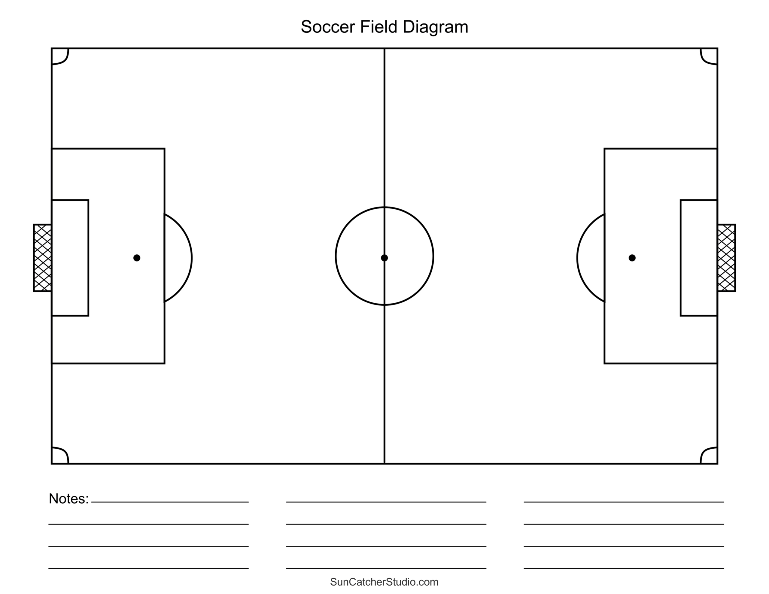 Printable Soccer Field Diagrams &amp;amp; Templates – Free Printables intended for Soccer Field Templates Free