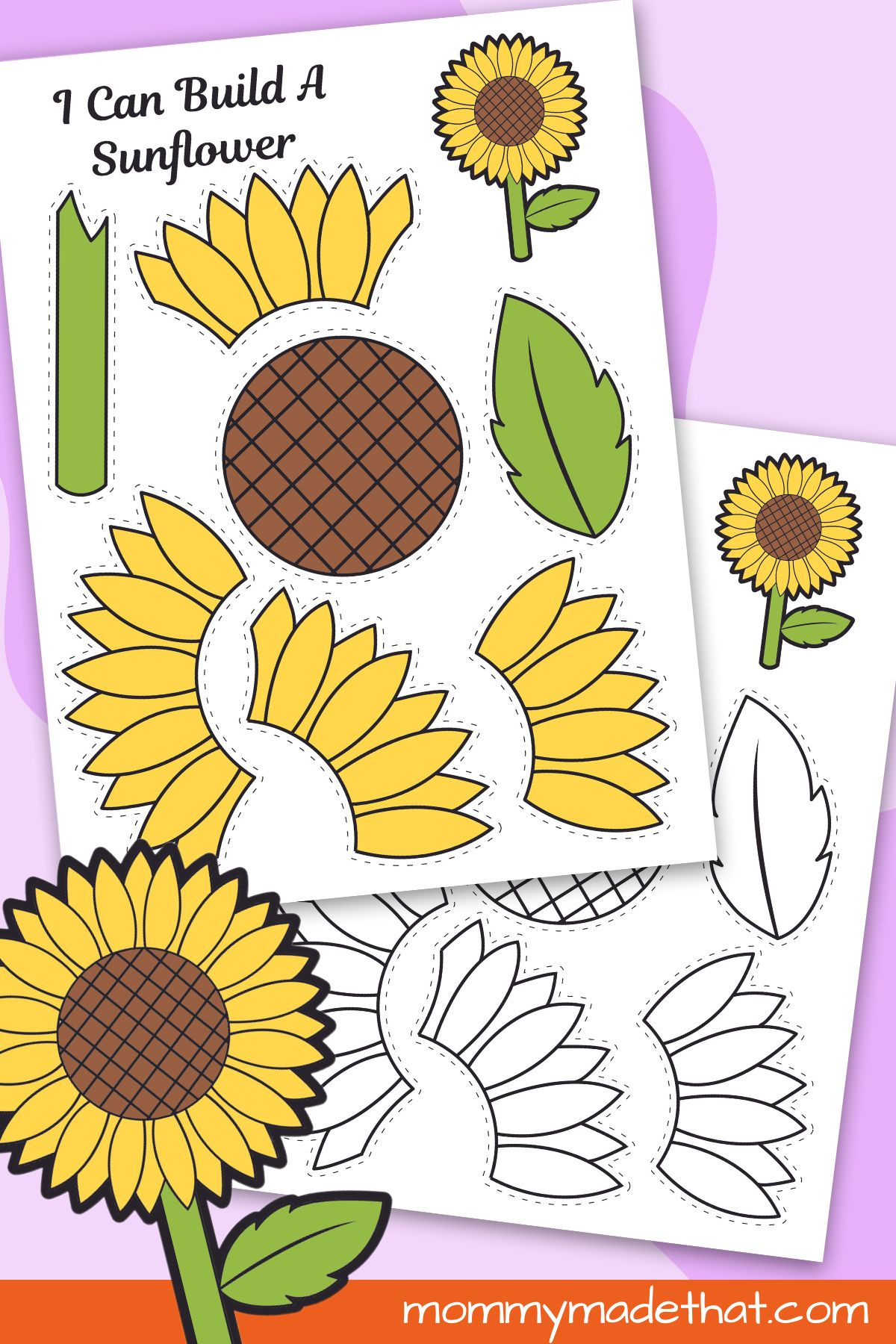 Printable Sunflower Craft Template intended for Free Printable Sunflower Patterns
