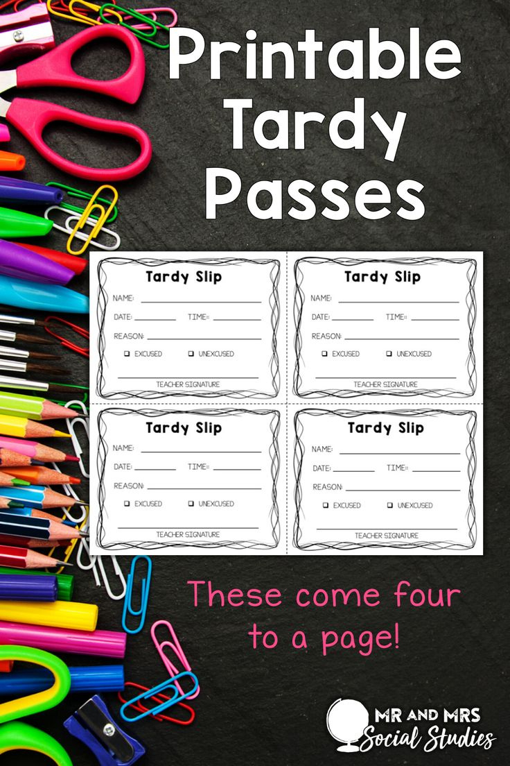 Printable Tardy Slips Template regarding Free Printable Printable Tardy Slips