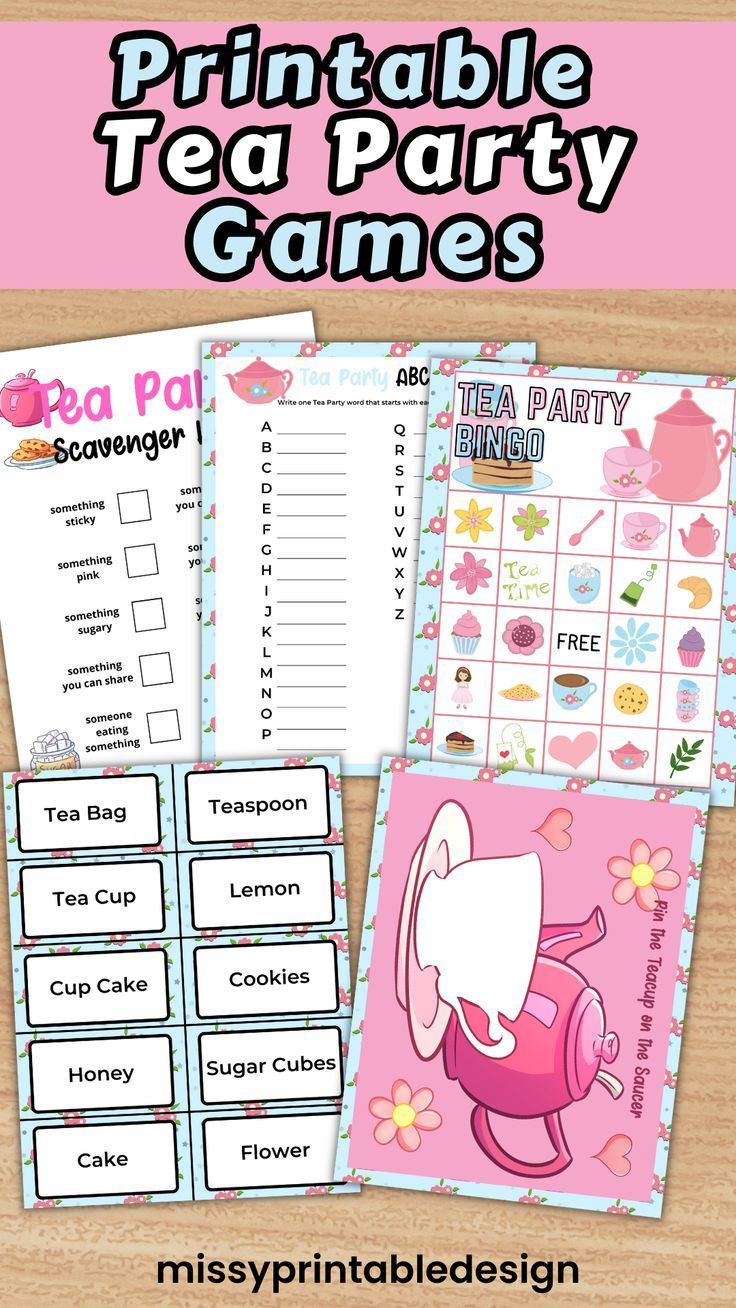 Printable Tea Party Games for Free Printable Tea Party Games For Adults