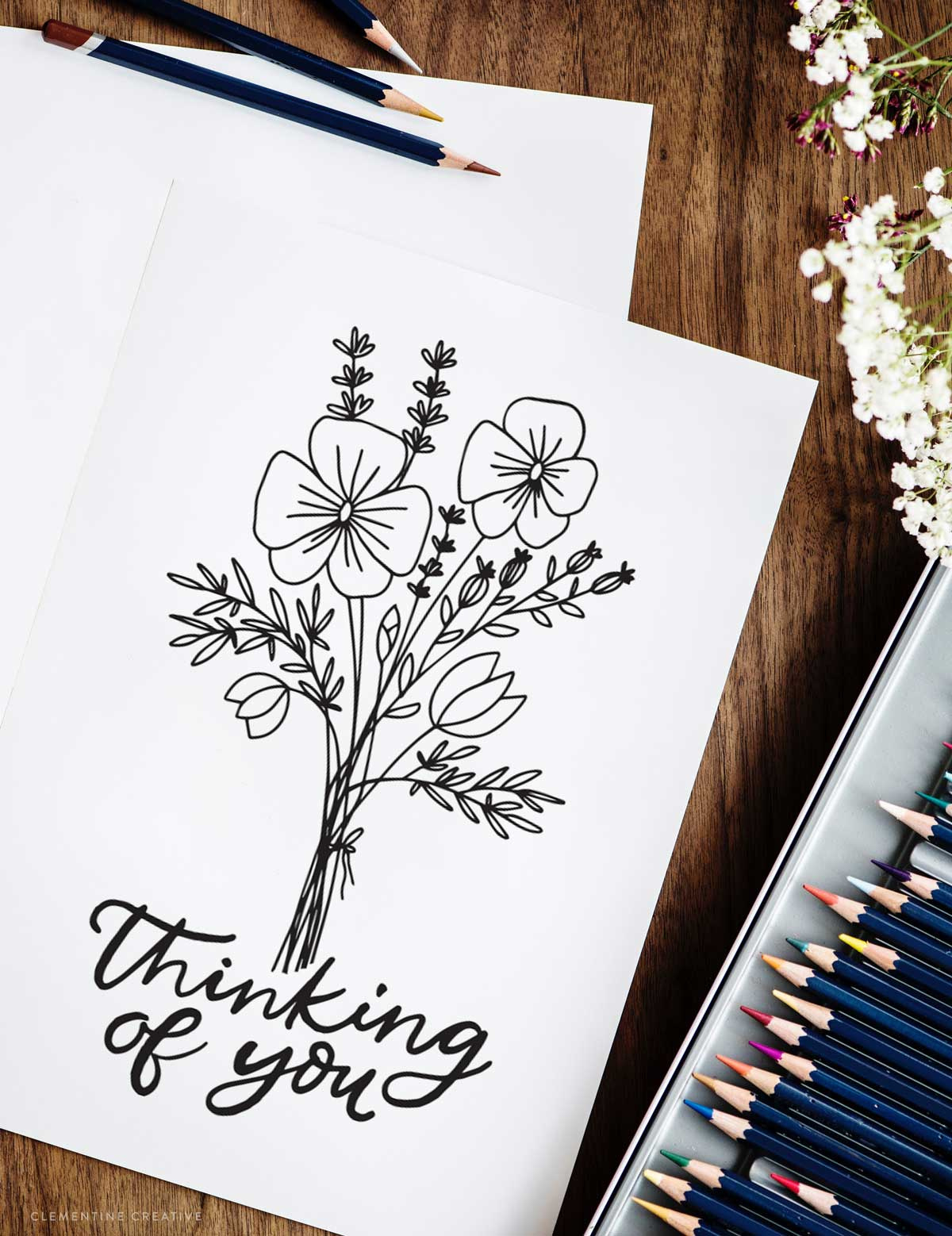 Printable Thinking Of You Cards {Free Colouring Page} within Free Printable Thinking Of You Coloring Pages