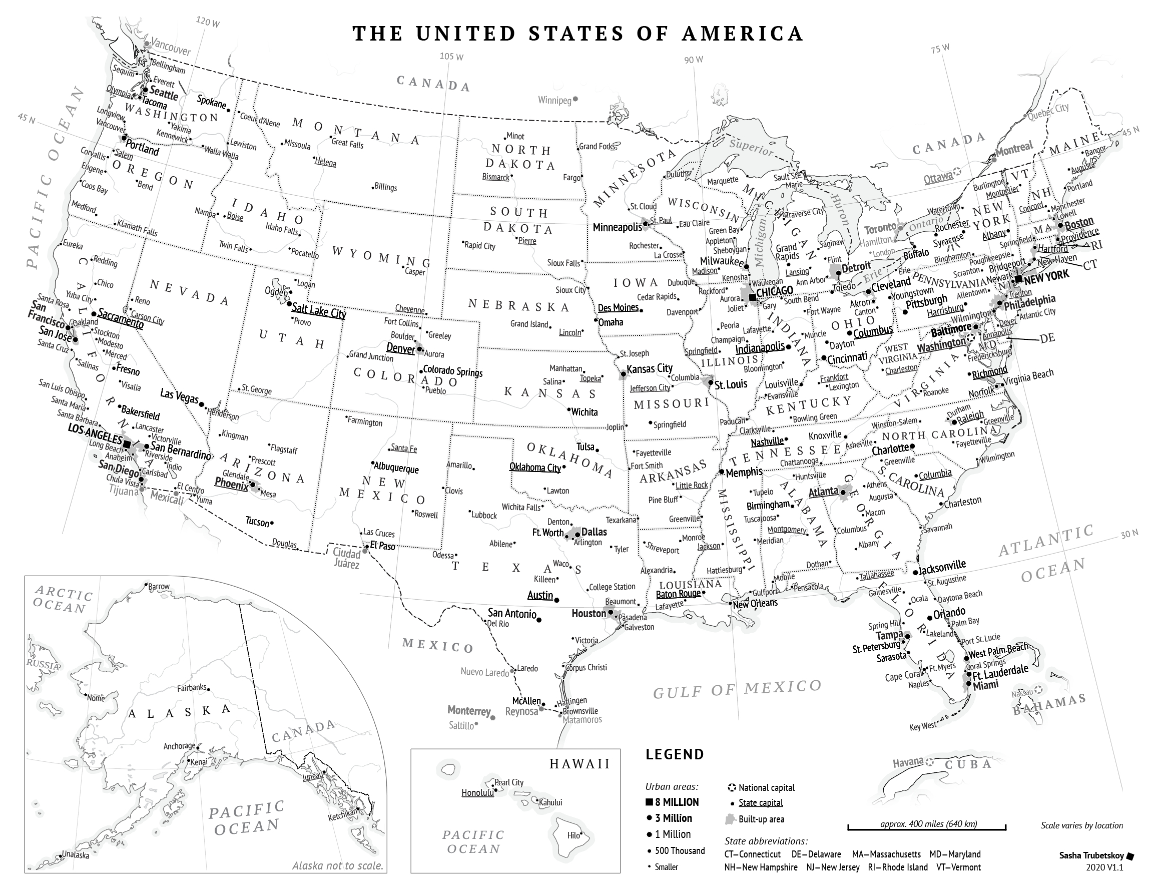 Printable United States Map | Sasha Trubetskoy inside Free Printable Us Map with Cities