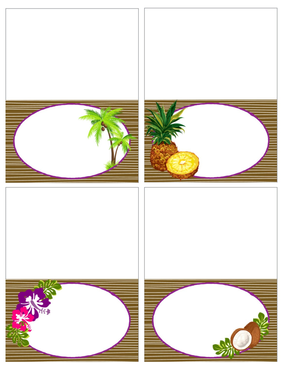 Printable Vintage Hawaiian Luau Food Labels Pdf Instant Download pertaining to Free Printable Hawaiian Food Labels