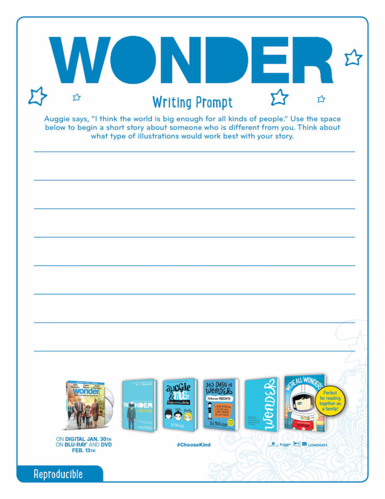 Printable Wonder Activity Sheets + Bluray Giveaway - Life. Family. Joy intended for Wonder Book Free Printables