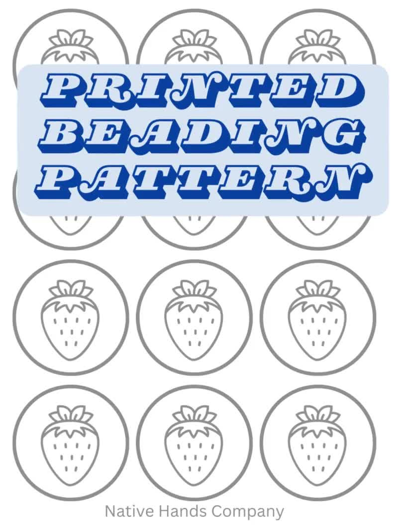Printed Native Beadwork Printable Strawberry Beading Pattern Template within Printable Native Beading Patterns