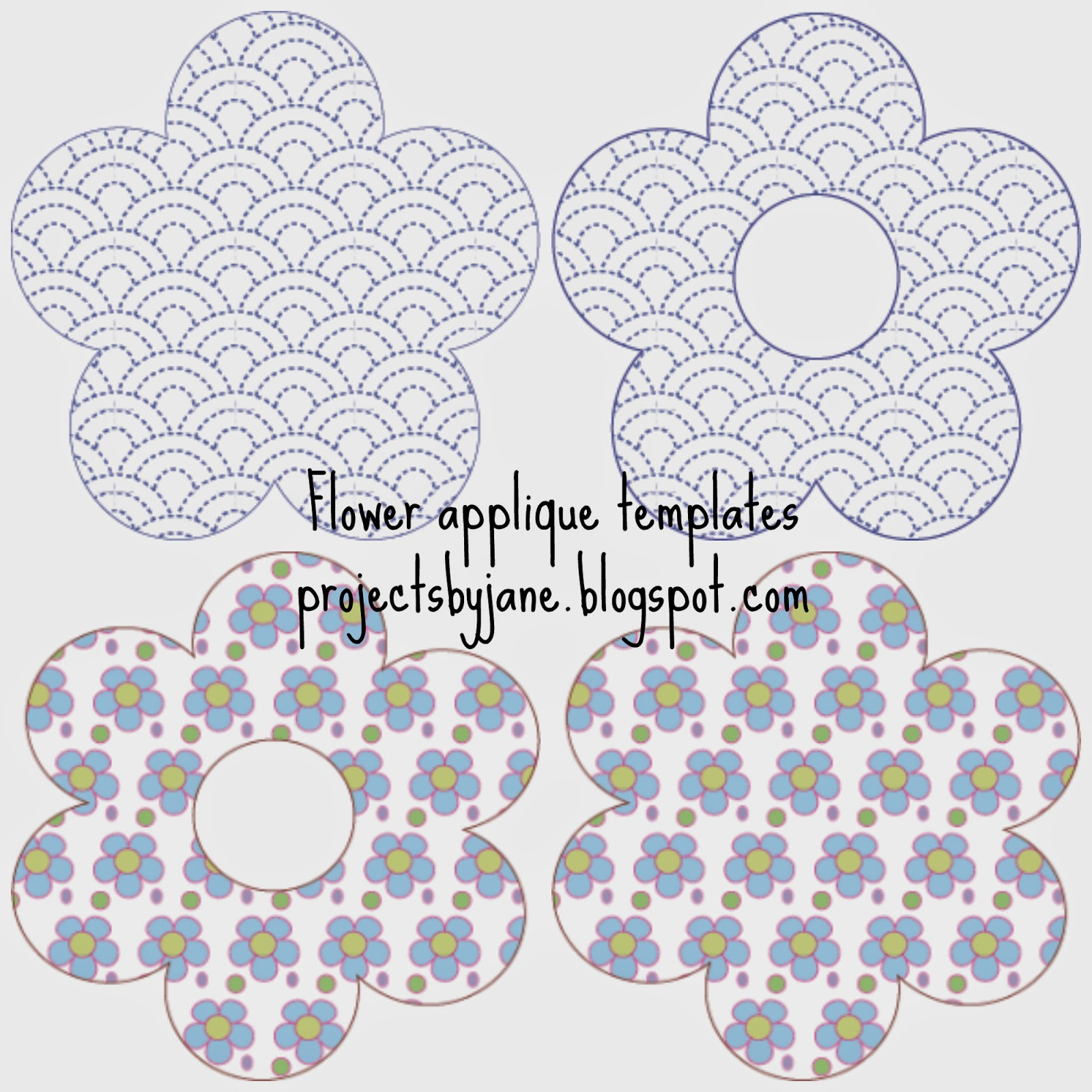 Projectsjane: Free Flower Applique Templates within Free Printable Applique Patterns
