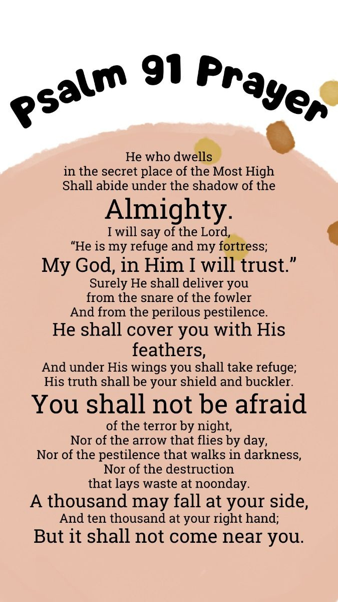 Psalm 91 Prayer Of Protection Printable! inside Psalm 91 Free Printable