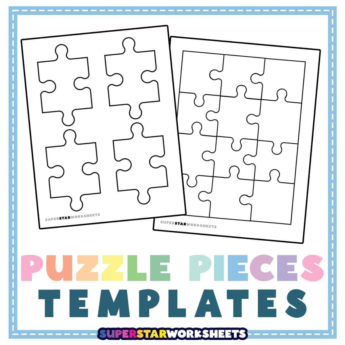 Puzzle Piece Template - Superstar Worksheets throughout Free Printable Blank Jigsaw Puzzle Pieces