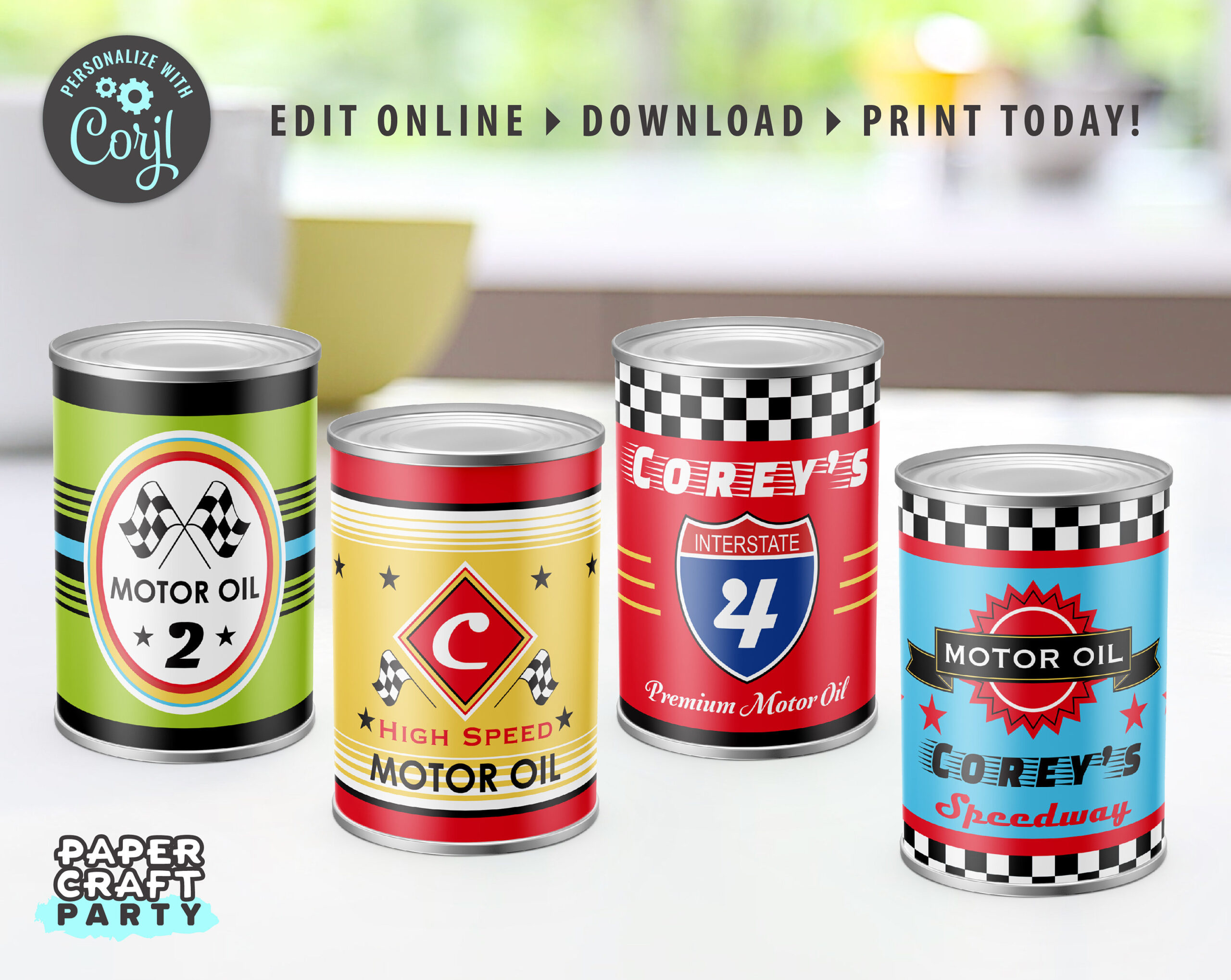 Race Car Printable Motor Oil Can Labels, Edit Online + Download pertaining to Free Printable Oil Can Labels